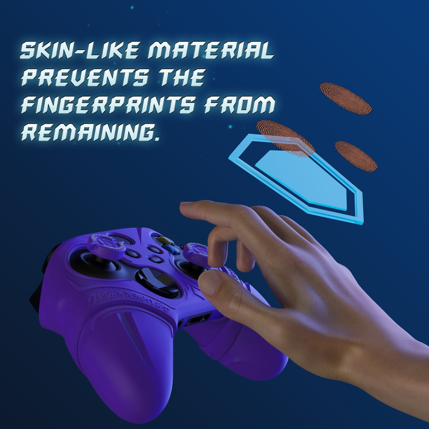PlayVital Runes Edition Silicone Controller Cover with Thumbstick Cap & Sticker for Xbox Series X/S Controller & Xbox Core Wireless Controller - Purple PlayVital