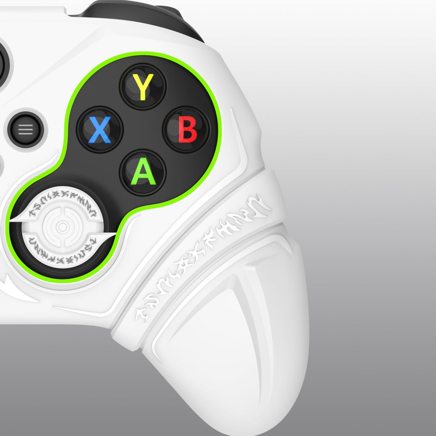 PlayVital Runes Edition Silicone Controller Cover with Thumbstick Cap & Sticker for Xbox Series X/S Controller & Xbox Core Wireless Controller - White PlayVital