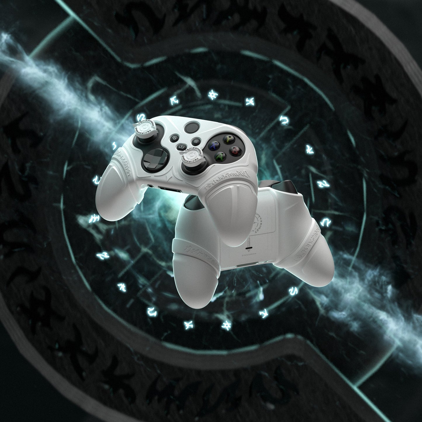 PlayVital Runes Edition Silicone Controller Cover with Thumbstick Cap & Sticker for Xbox Series X/S Controller & Xbox Core Wireless Controller - White PlayVital