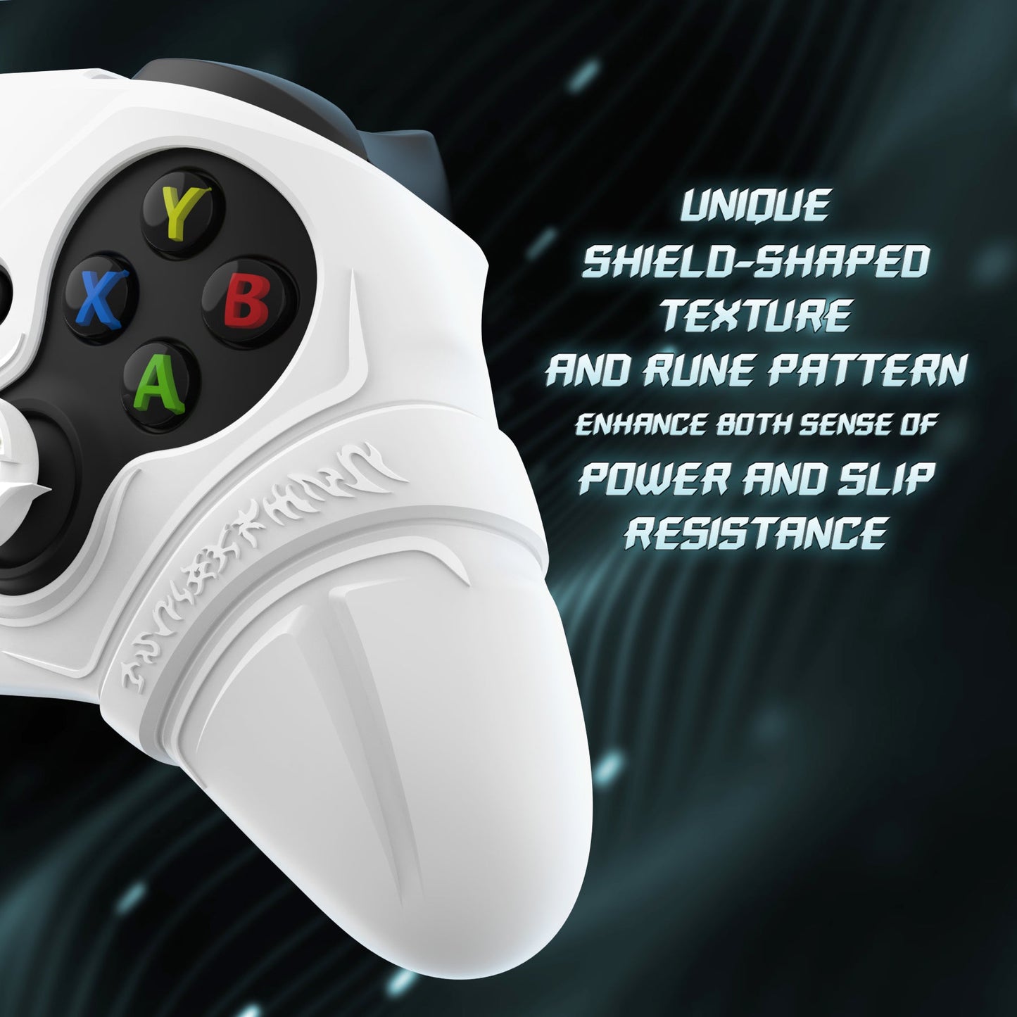 PlayVital Runes Edition Silicone Controller Cover with Thumbstick Cap & Sticker for Xbox Series X/S Controller & Xbox Core Wireless Controller - White PlayVital