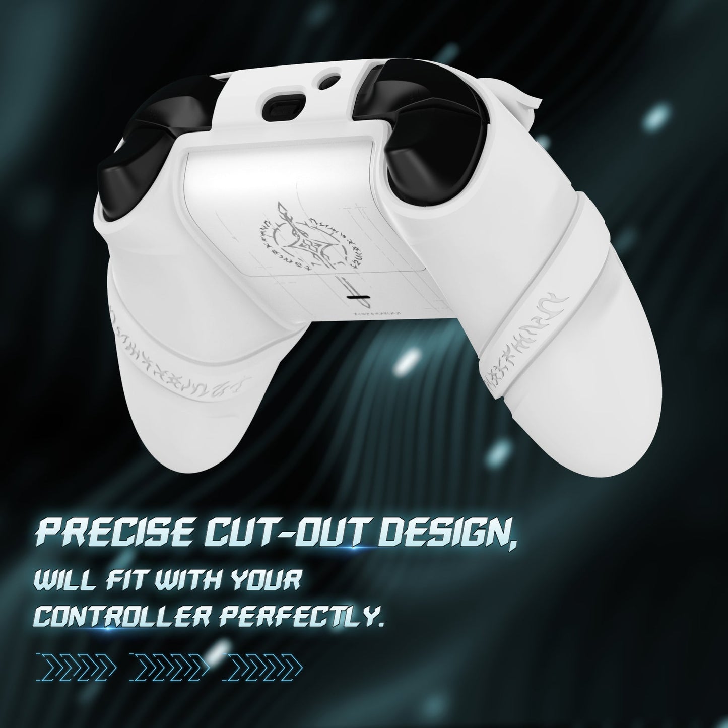 PlayVital Runes Edition Silicone Controller Cover with Thumbstick Cap & Sticker for Xbox Series X/S Controller & Xbox Core Wireless Controller - White PlayVital