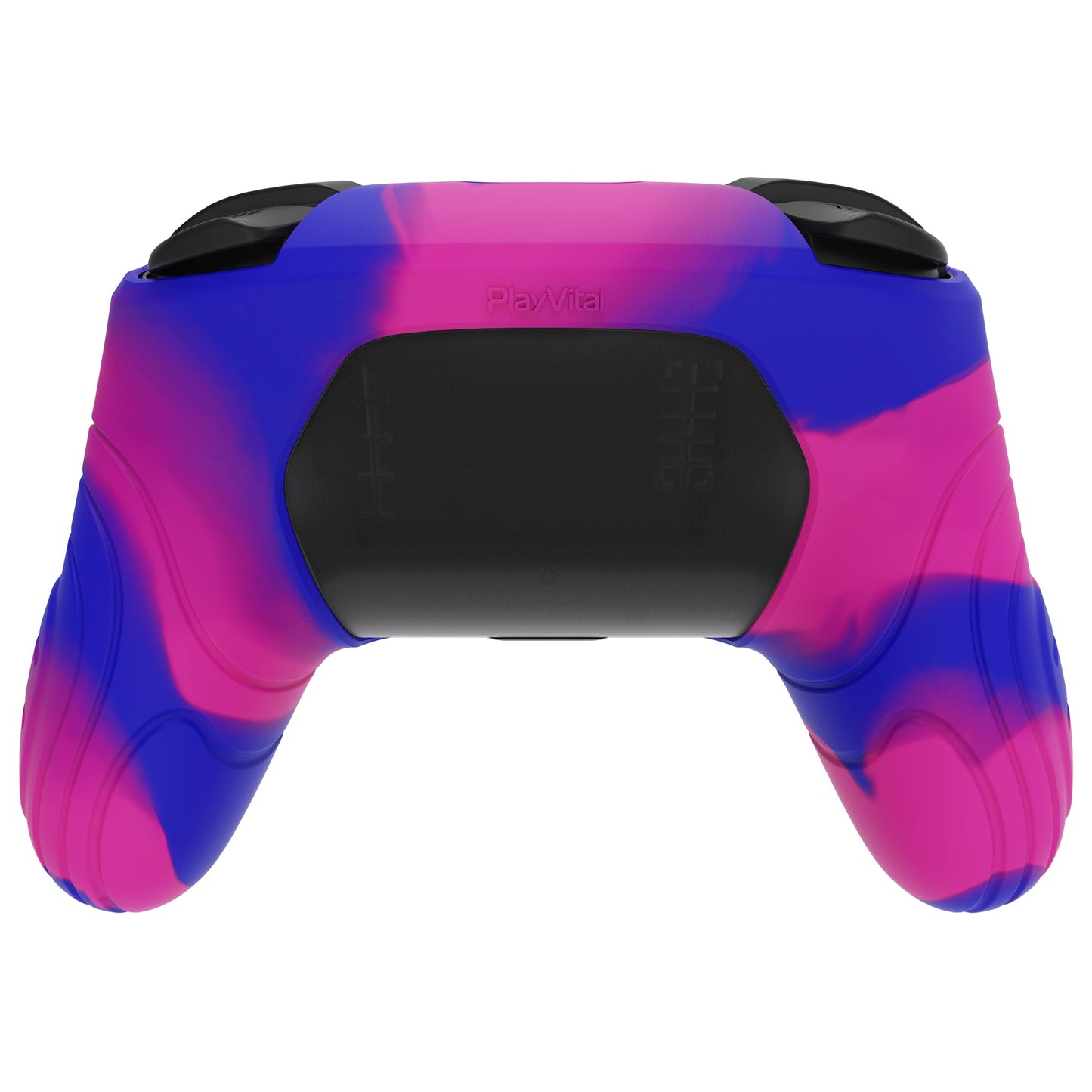 PlayVital Samurai Edition Ergonomic Anti-slip Silicone Skin Protective Case with Thumb Grip Caps for Nintendo Switch Pro Controller - Pink & Purple & Blue PlayVital