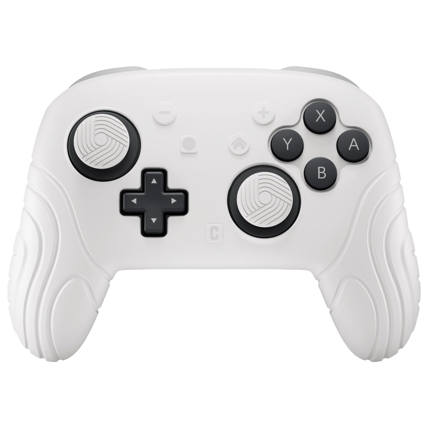 PlayVital Samurai Edition Protective Silicone Case for Nintendo Switch 2 Pro Controller with Back Button Caps & Thumb Grips & Stickers - White PlayVital