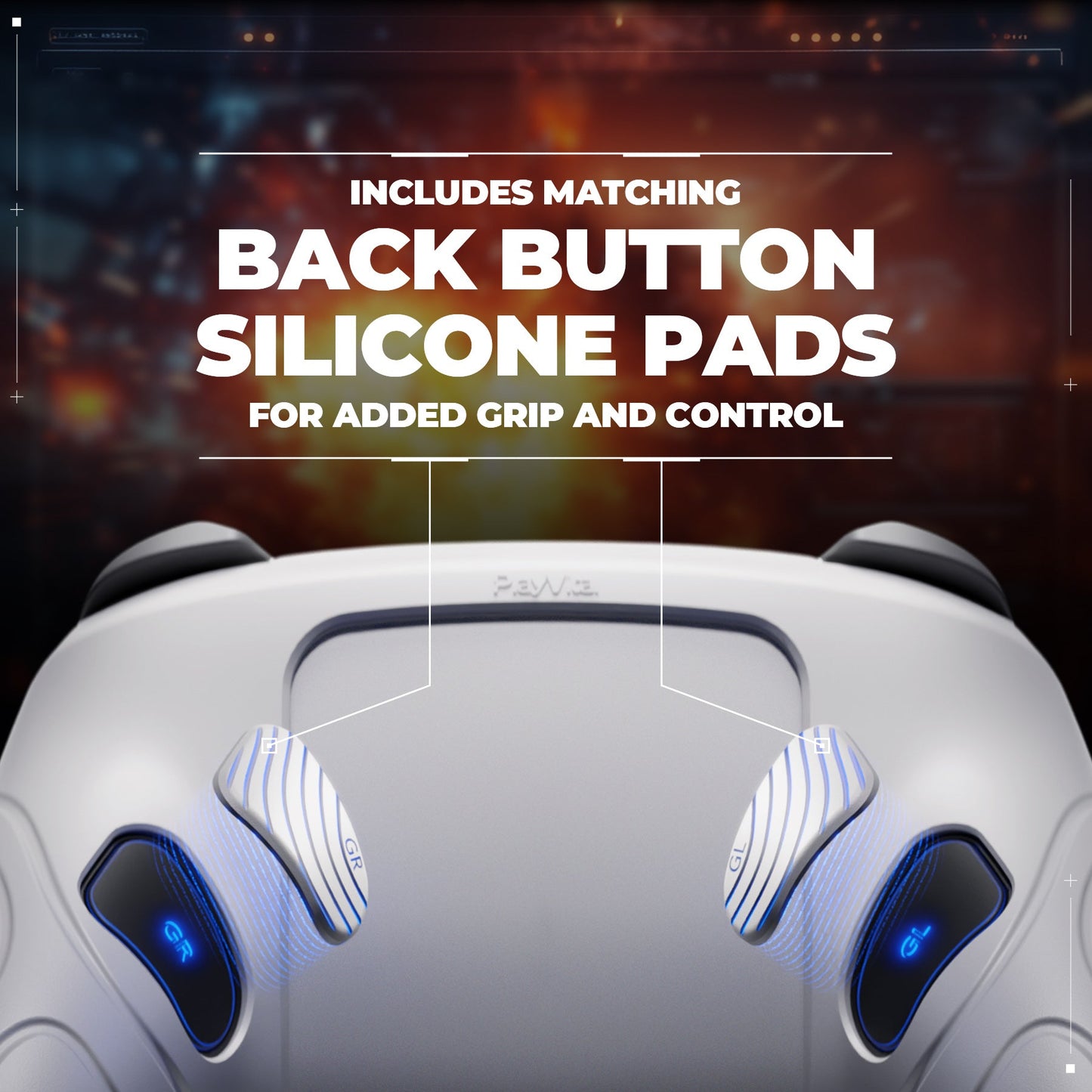 PlayVital Samurai Edition Protective Silicone Case for Nintendo Switch 2 Pro Controller with Back Button Caps & Thumb Grips & Stickers - White PlayVital