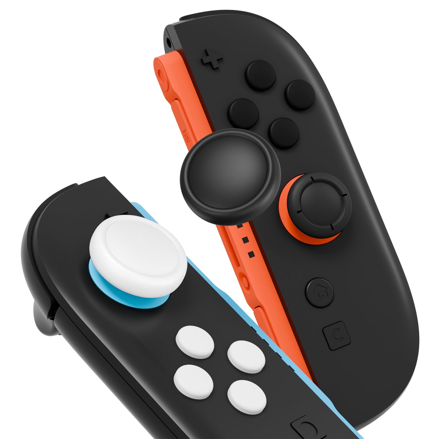 PlayVital Silicone Button Covers and Thumb Grip Set for Nintendo Switch 2 (2025), 8 Pcs Colorful ABXY Directional Button Caps & 4 Joystick Caps for Joycon 2 - Black & White PlayVital