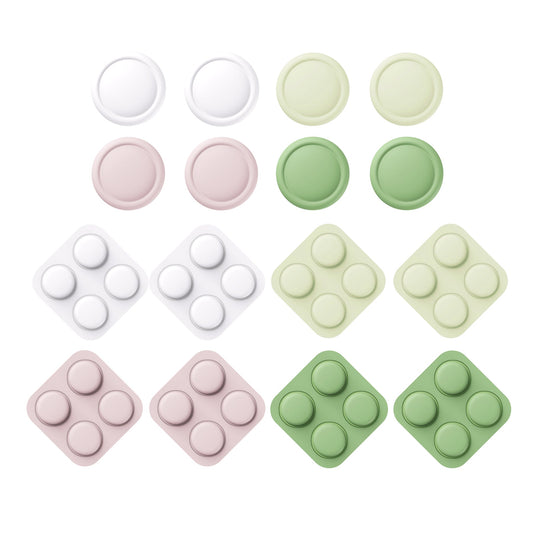 PlayVital Silicone Button Covers and Thumb Grip Set for Nintendo Switch 2 (2025), 8 Pcs Colorful ABXY Directional Button Caps & 4 Joystick Caps for Joycon 2 - White & Yellow & Pink & Matcha Green PlayVital