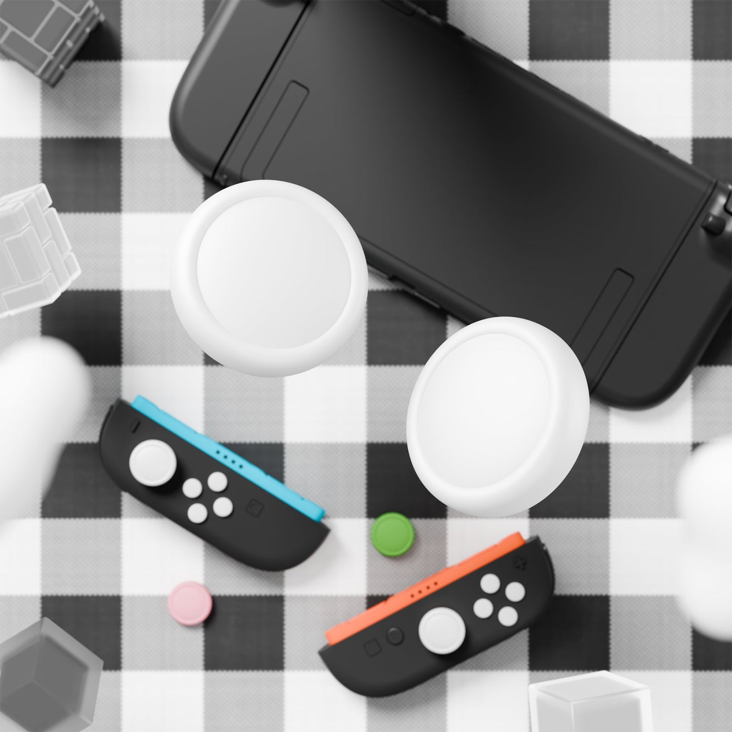 PlayVital Silicone Button Covers and Thumb Grip Set for Nintendo Switch 2 (2025), 8 Pcs Colorful ABXY Directional Button Caps & 4 Joystick Caps for Joycon 2 - White & Yellow & Pink & Matcha Green PlayVital