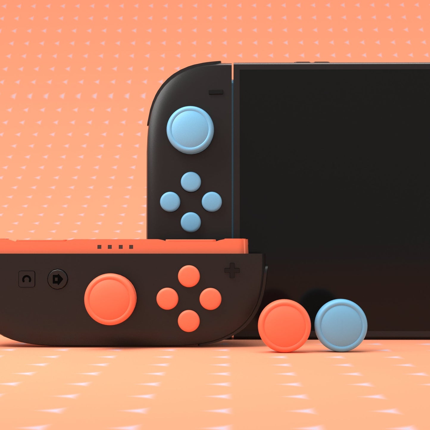 PlayVital Silicone Button Covers and Thumb Grip Set for Nintendo Switch 2 (2025), ABXY Directional Button Caps for Joycon 2 - Blue & Orange PlayVital
