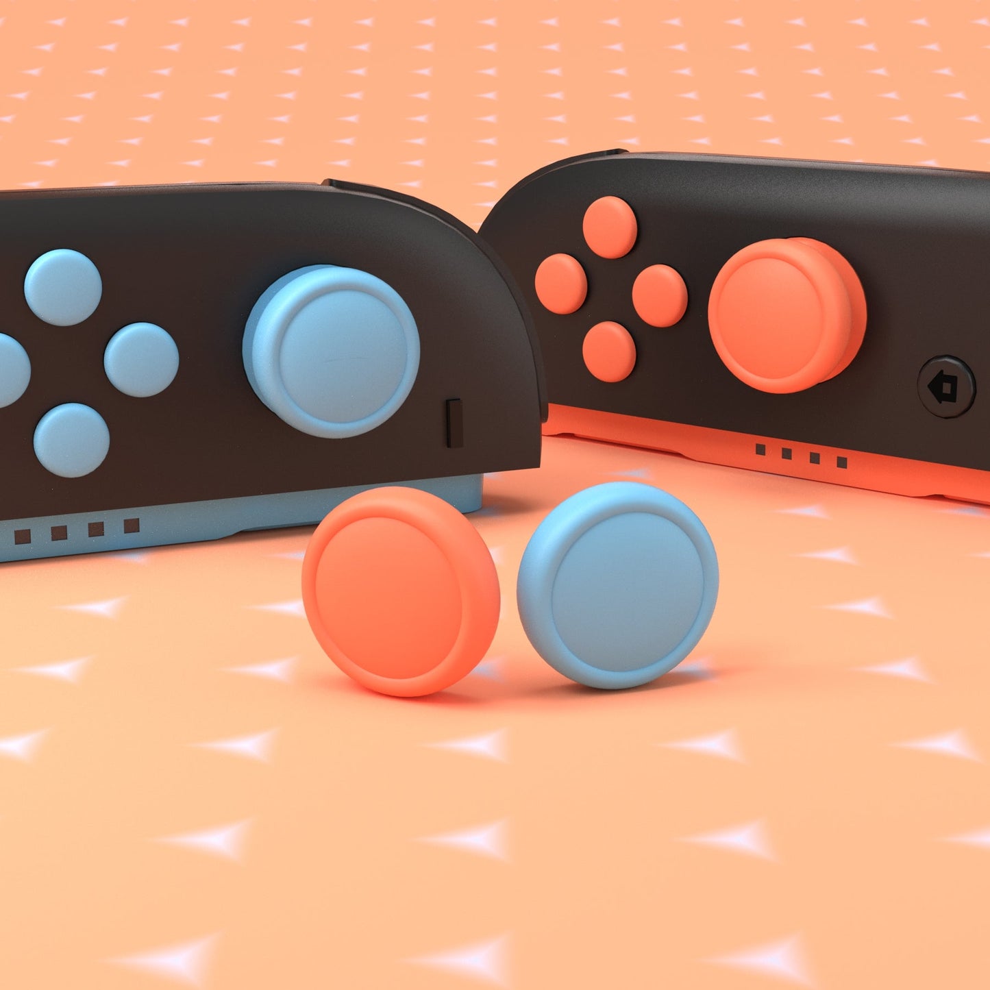 PlayVital Silicone Button Covers and Thumb Grip Set for Nintendo Switch 2 (2025), ABXY Directional Button Caps for Joycon 2 - Blue & Orange PlayVital