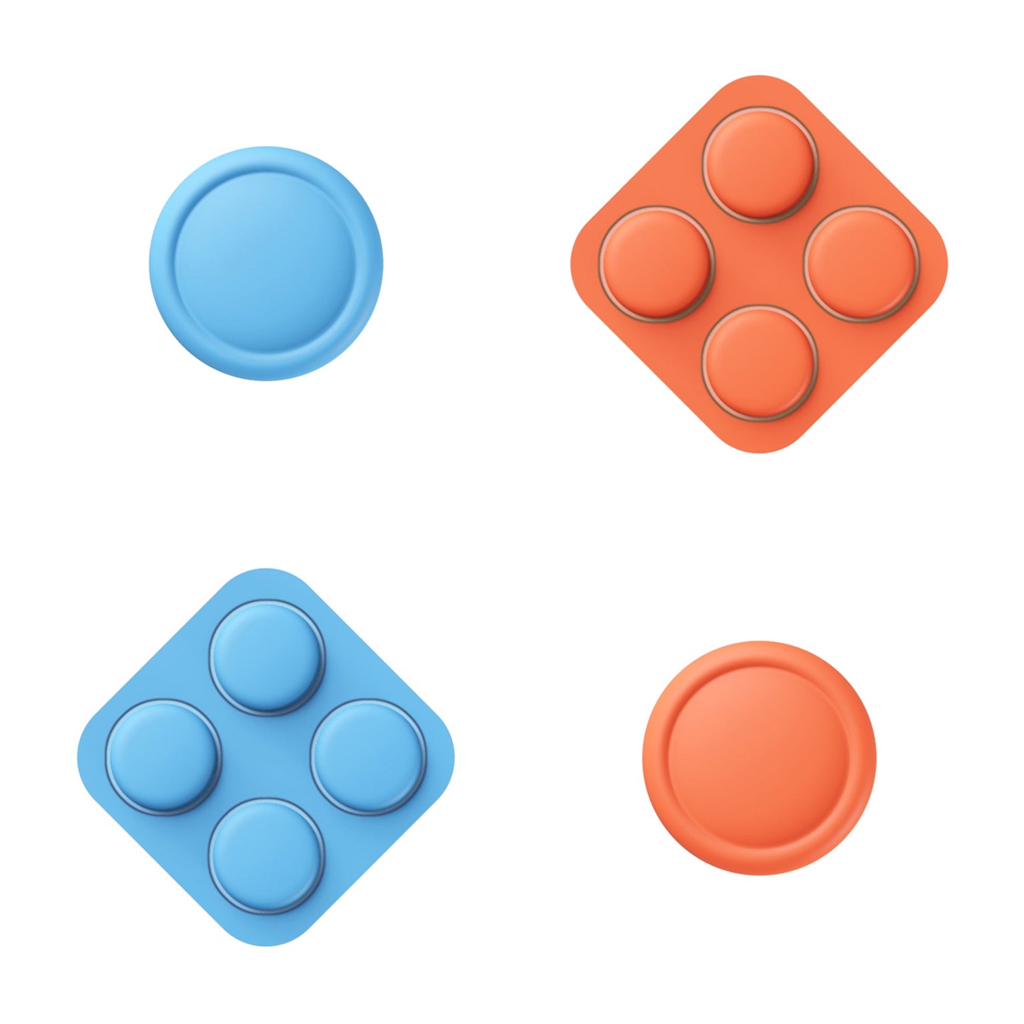 PlayVital Silicone Button Covers and Thumb Grip Set for Nintendo Switch 2 (2025), ABXY Directional Button Caps for Joycon 2 - Blue & Orange PlayVital
