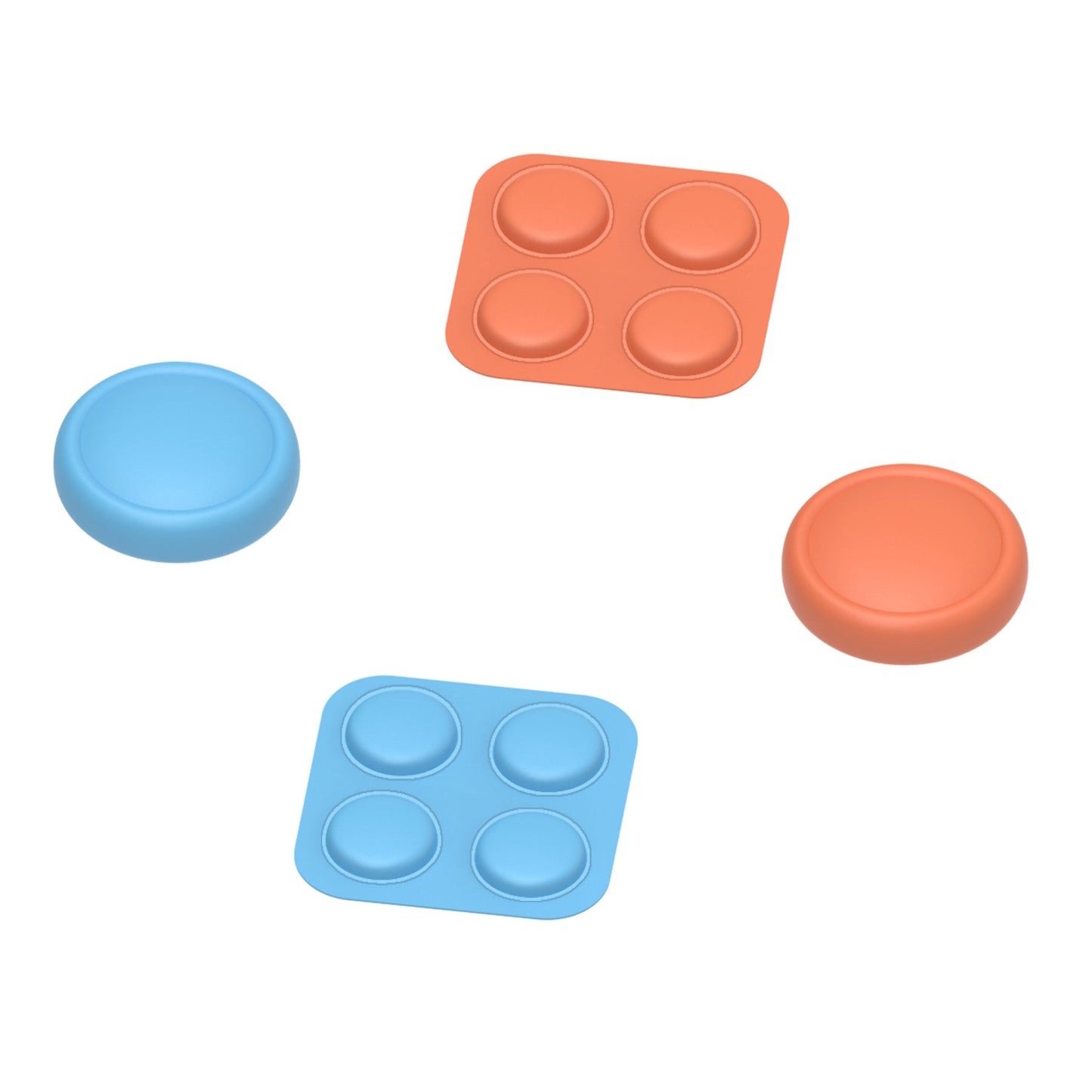 PlayVital Silicone Button Covers and Thumb Grip Set for Nintendo Switch 2 (2025), ABXY Directional Button Caps for Joycon 2 - Blue & Orange PlayVital