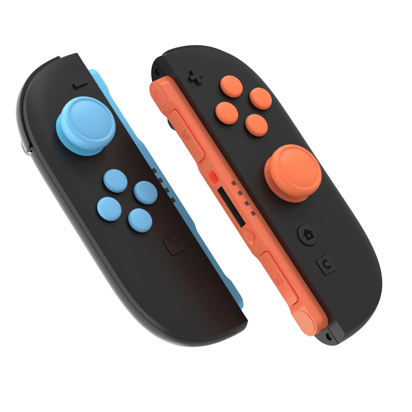 PlayVital Silicone Button Covers and Thumb Grip Set for Nintendo Switch 2 (2025), ABXY Directional Button Caps for Joycon 2 - Blue & Orange PlayVital