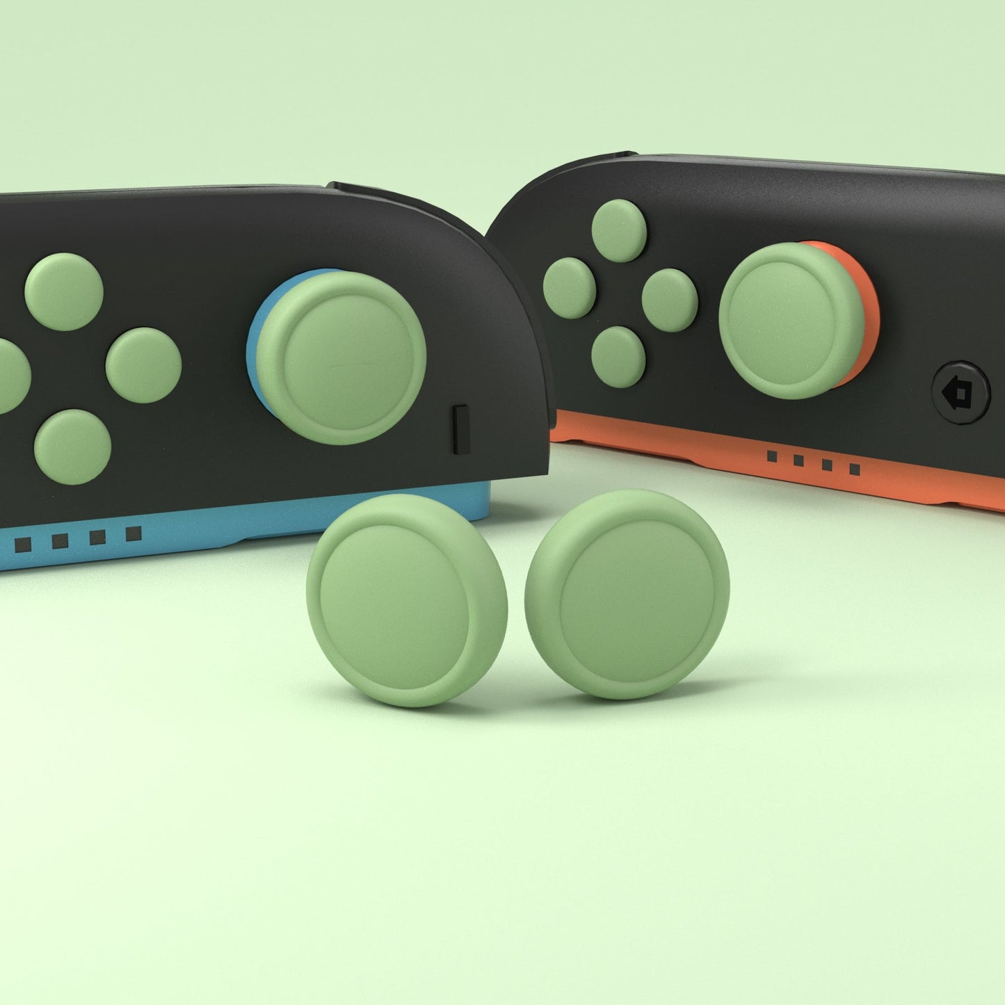 PlayVital Silicone Button Covers and Thumb Grip Set for Nintendo Switch 2 (2025), ABXY Directional Button Caps for Joycon 2 - Matcha Green PlayVital