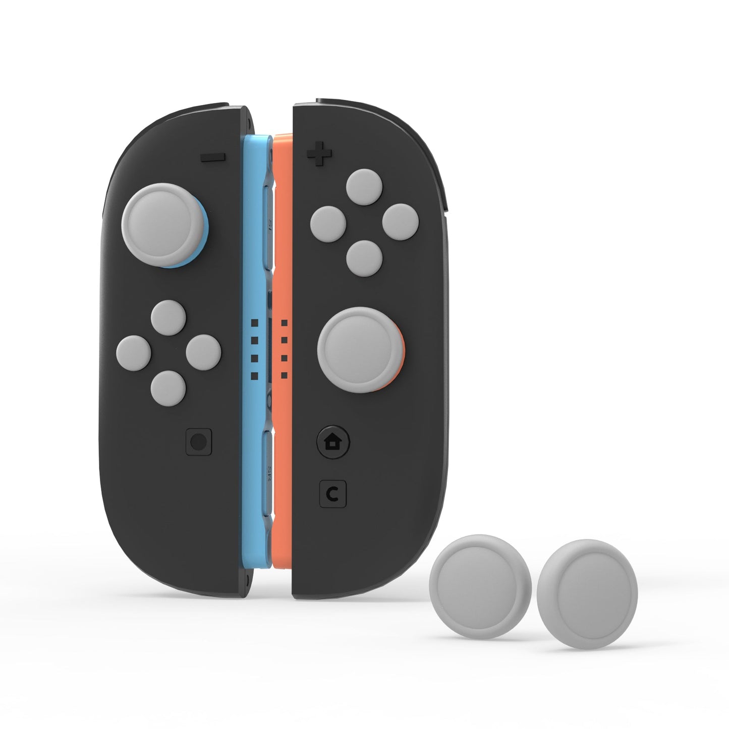PlayVital Silicone Button Covers and Thumb Grip Set for Nintendo Switch 2 (2025), ABXY Directional Button Caps for Joycon 2 - New Hope Gray PlayVital