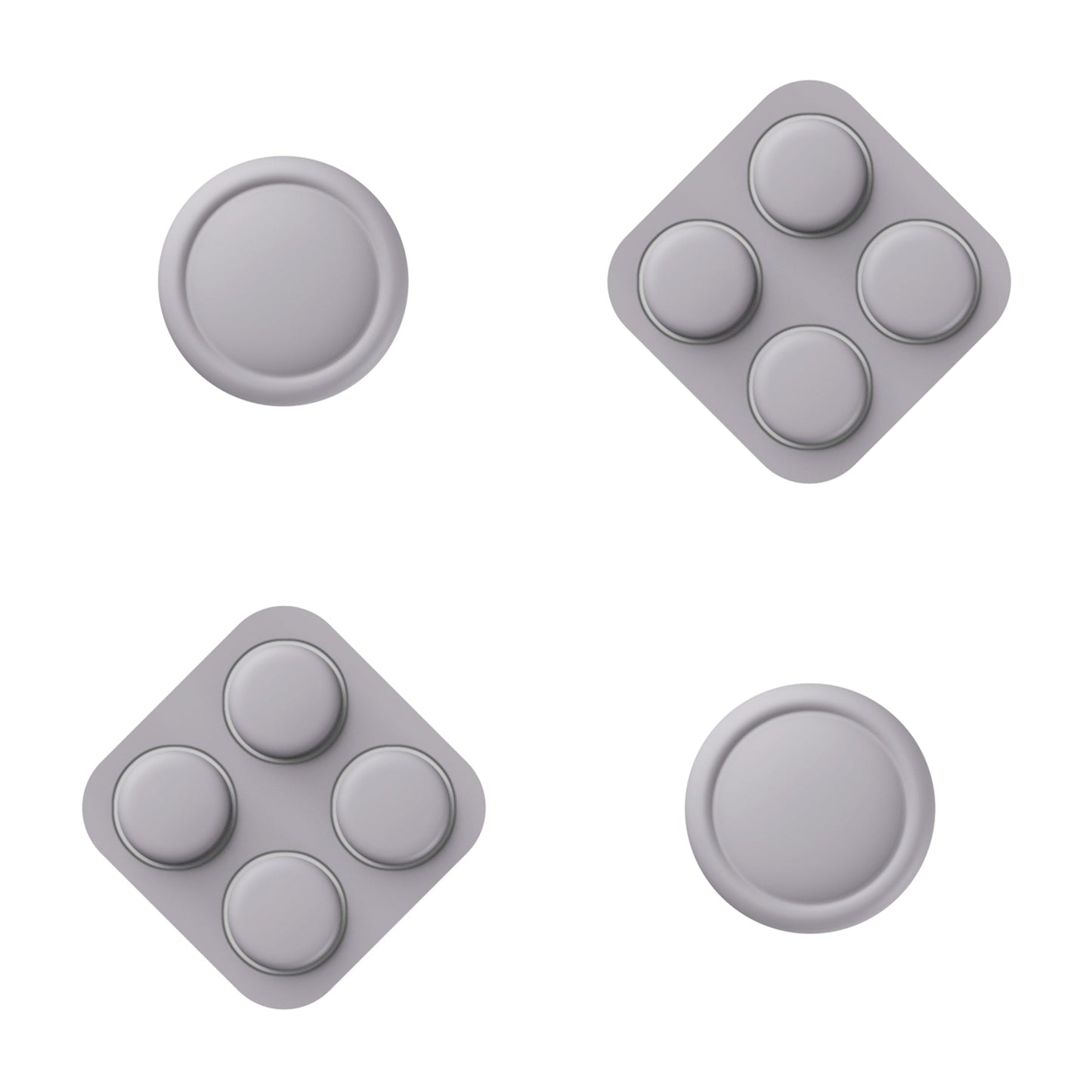 PlayVital Silicone Button Covers and Thumb Grip Set for Nintendo Switch 2 (2025), ABXY Directional Button Caps for Joycon 2 - New Hope Gray PlayVital