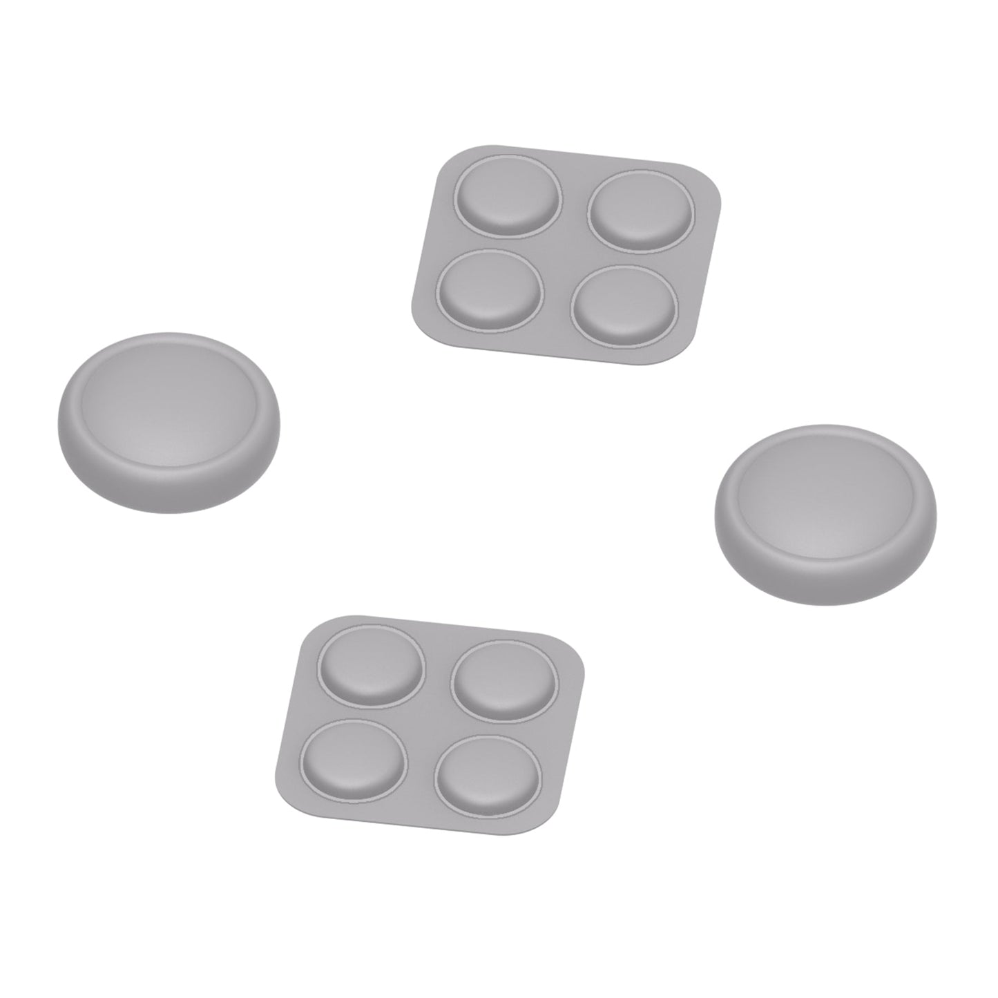 PlayVital Silicone Button Covers and Thumb Grip Set for Nintendo Switch 2 (2025), ABXY Directional Button Caps for Joycon 2 - New Hope Gray PlayVital