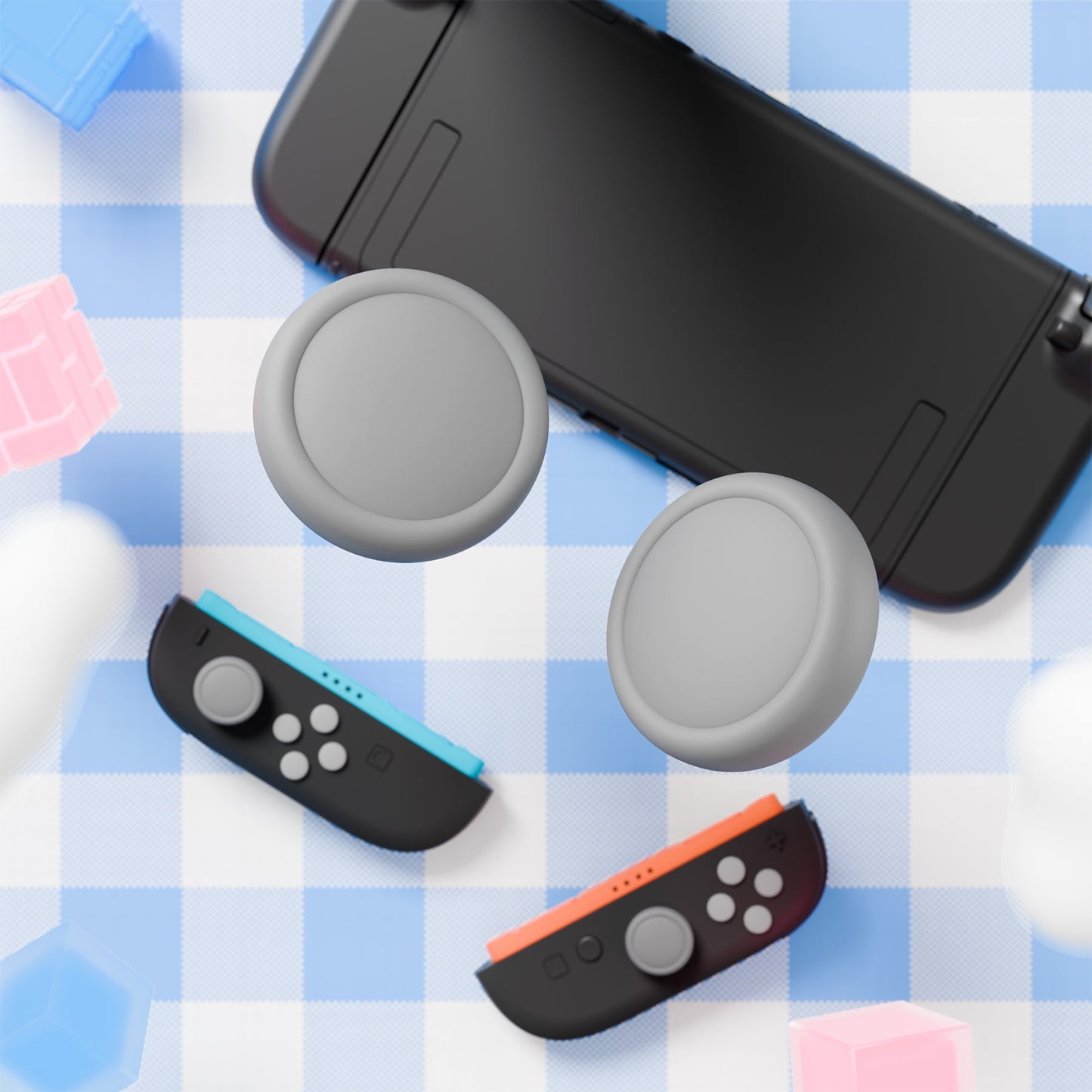PlayVital Silicone Button Covers and Thumb Grip Set for Nintendo Switch 2 (2025), ABXY Directional Button Caps for Joycon 2 - New Hope Gray PlayVital