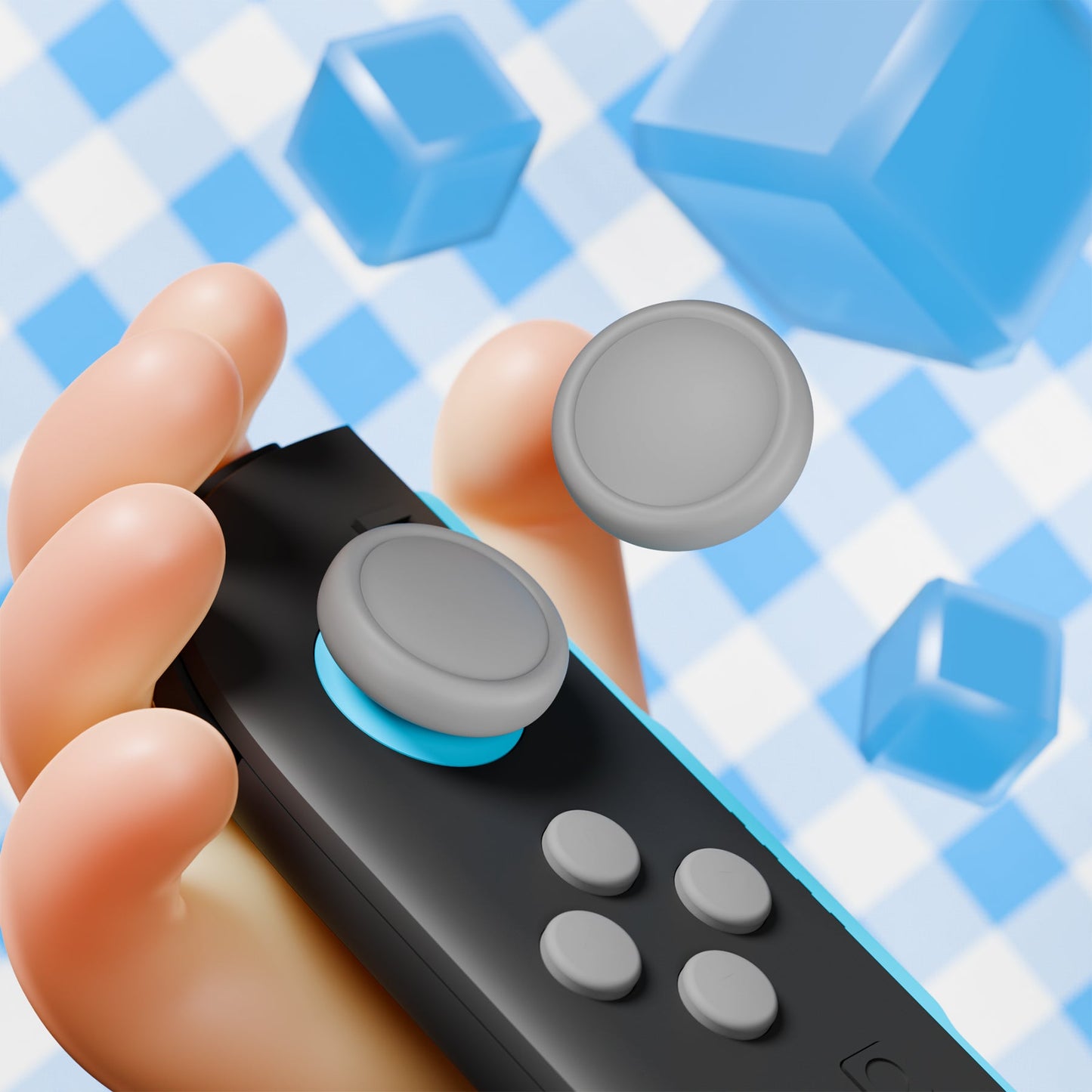 PlayVital Silicone Button Covers and Thumb Grip Set for Nintendo Switch 2 (2025), ABXY Directional Button Caps for Joycon 2 - New Hope Gray PlayVital