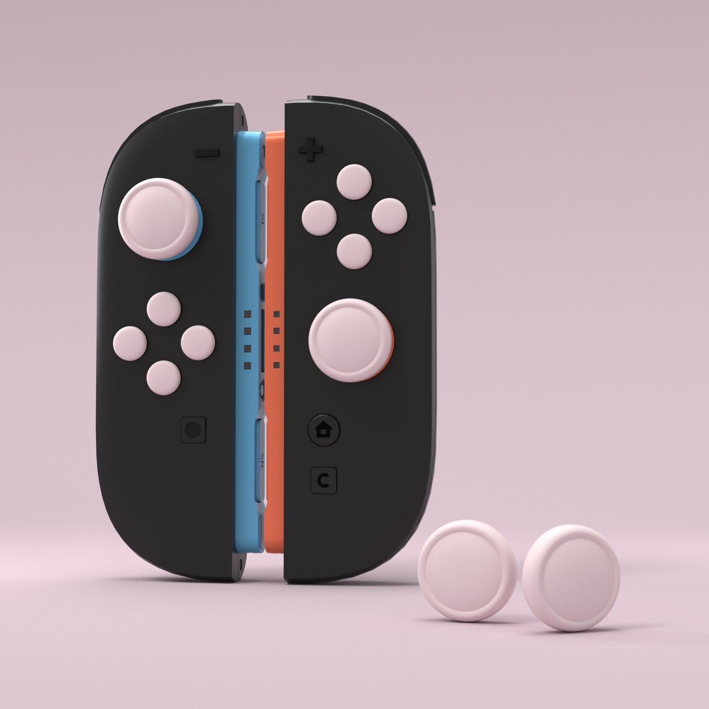 PlayVital Silicone Button Covers and Thumb Grip Set for Nintendo Switch 2 (2025), ABXY Directional Button Caps for Joycon 2 - Pink PlayVital