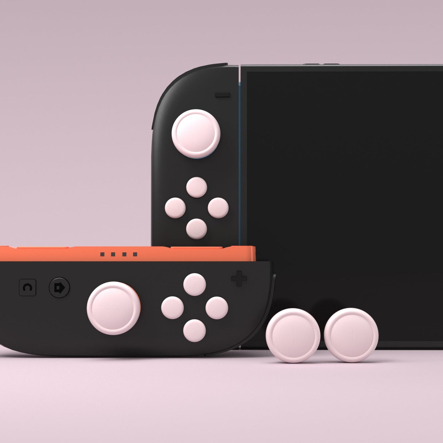 PlayVital Silicone Button Covers and Thumb Grip Set for Nintendo Switch 2 (2025), ABXY Directional Button Caps for Joycon 2 - Pink PlayVital