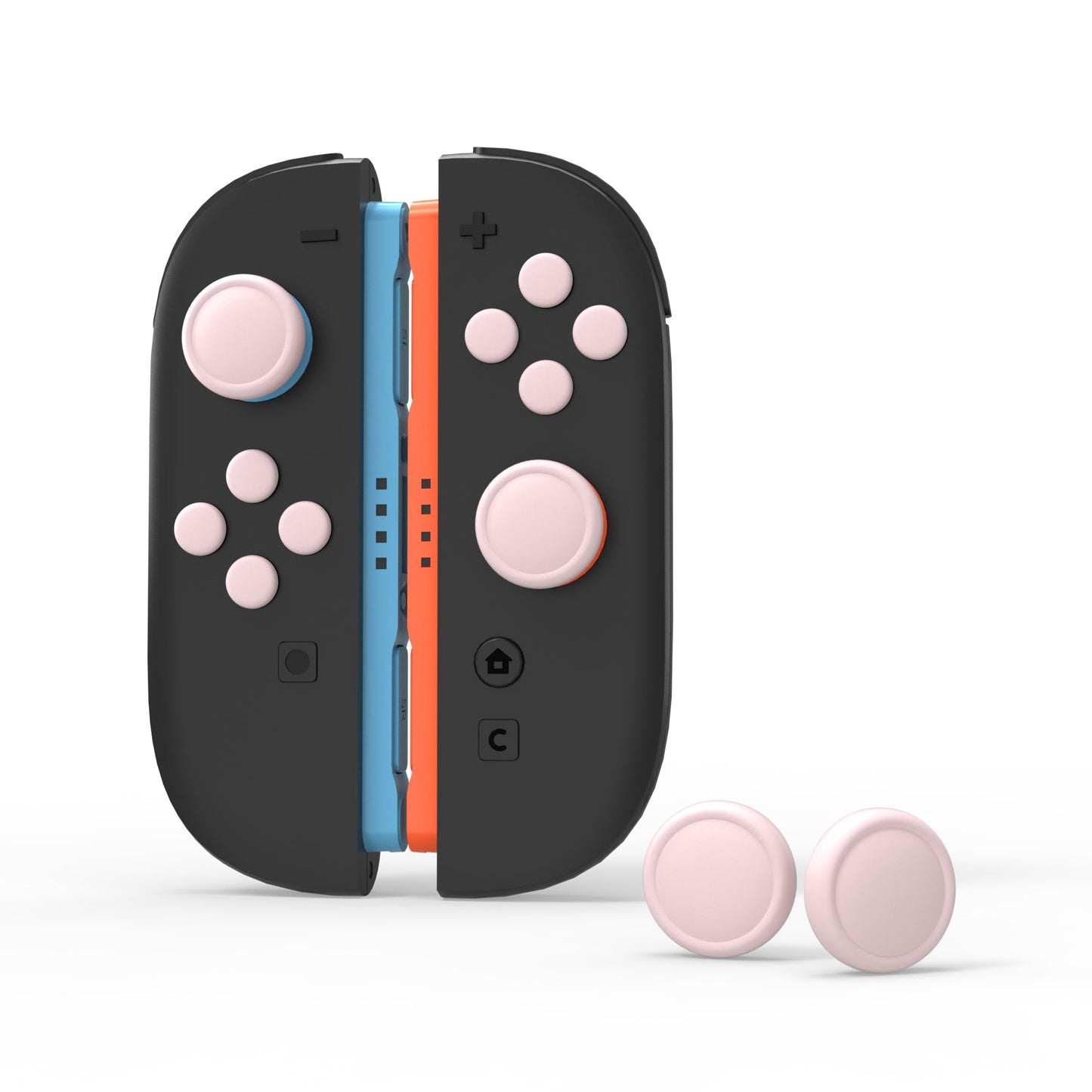 PlayVital Silicone Button Covers and Thumb Grip Set for Nintendo Switch 2 (2025), ABXY Directional Button Caps for Joycon 2 - Pink PlayVital
