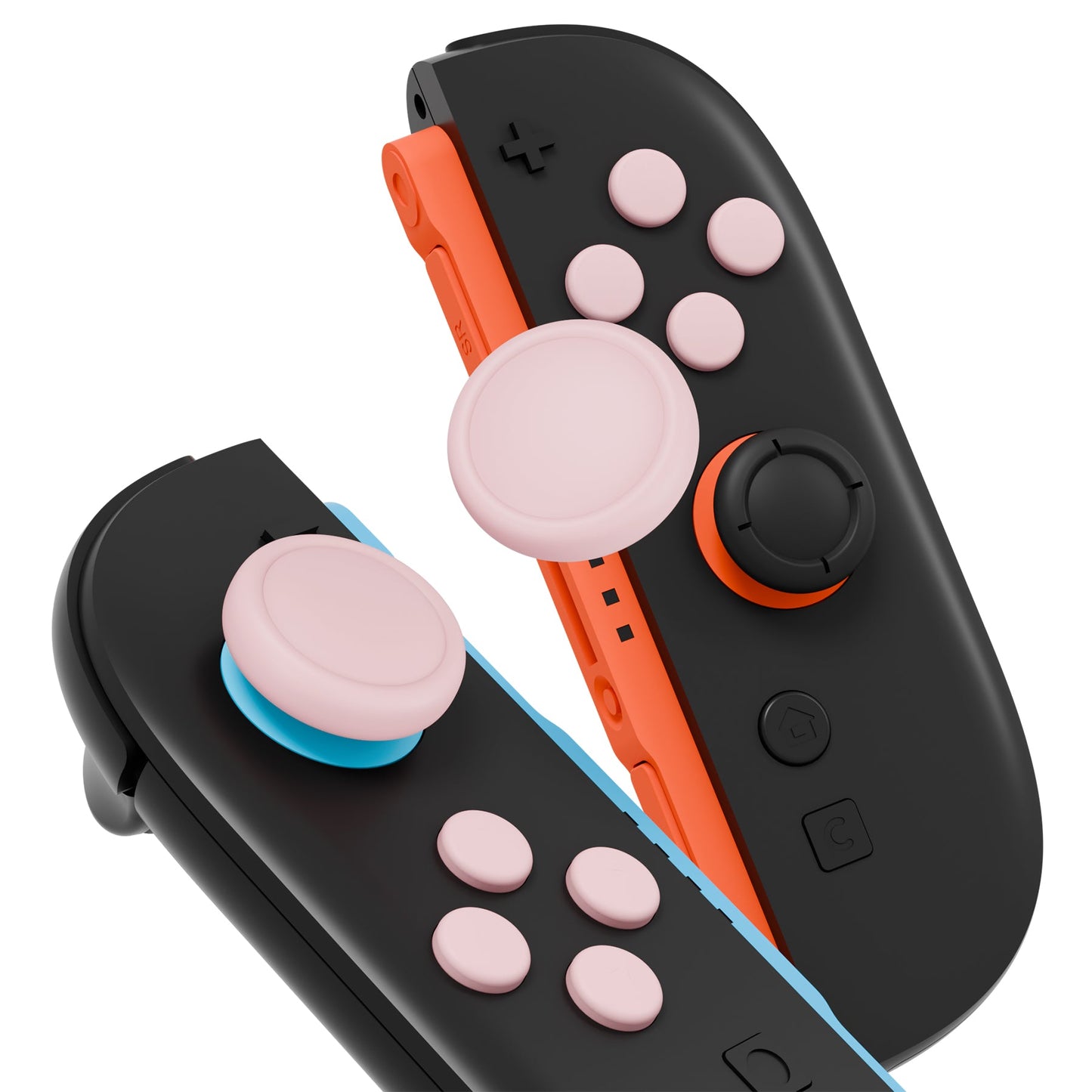 PlayVital Silicone Button Covers and Thumb Grip Set for Nintendo Switch 2 (2025), ABXY Directional Button Caps for Joycon 2 - Pink PlayVital