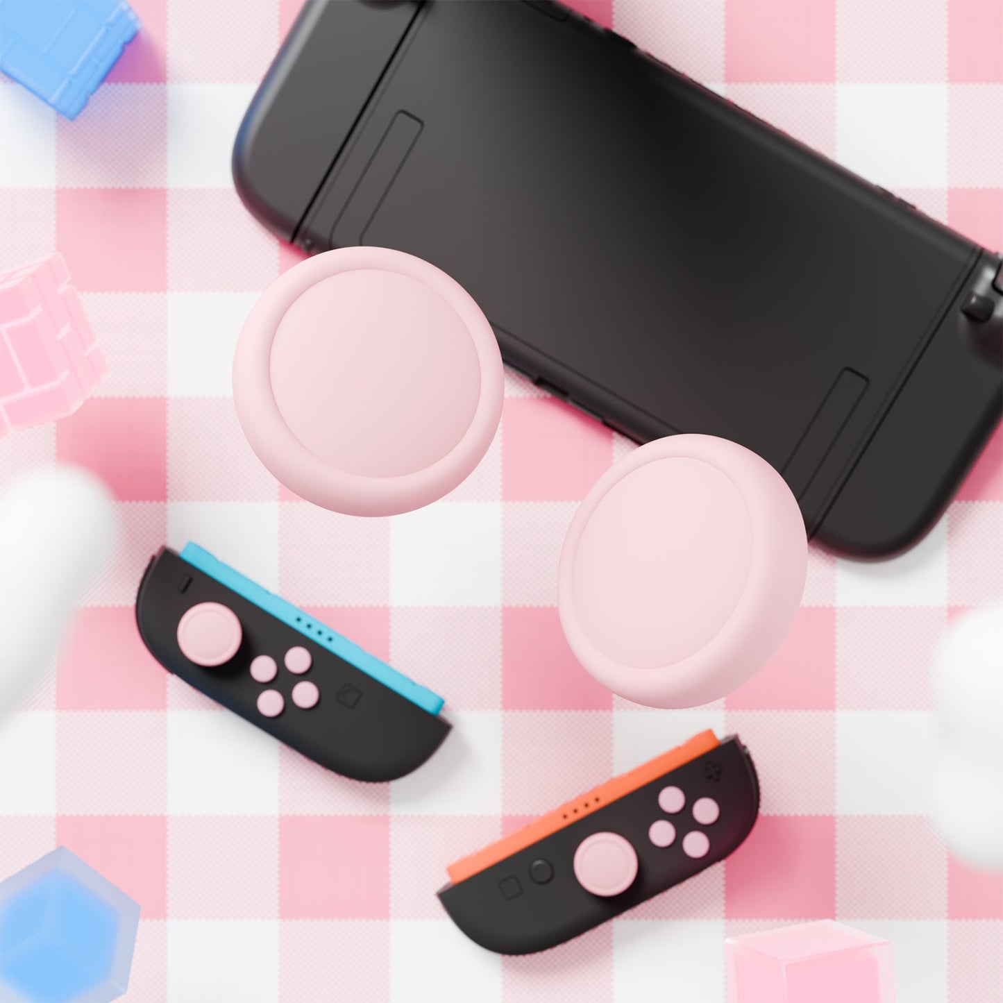 PlayVital Silicone Button Covers and Thumb Grip Set for Nintendo Switch 2 (2025), ABXY Directional Button Caps for Joycon 2 - Pink PlayVital