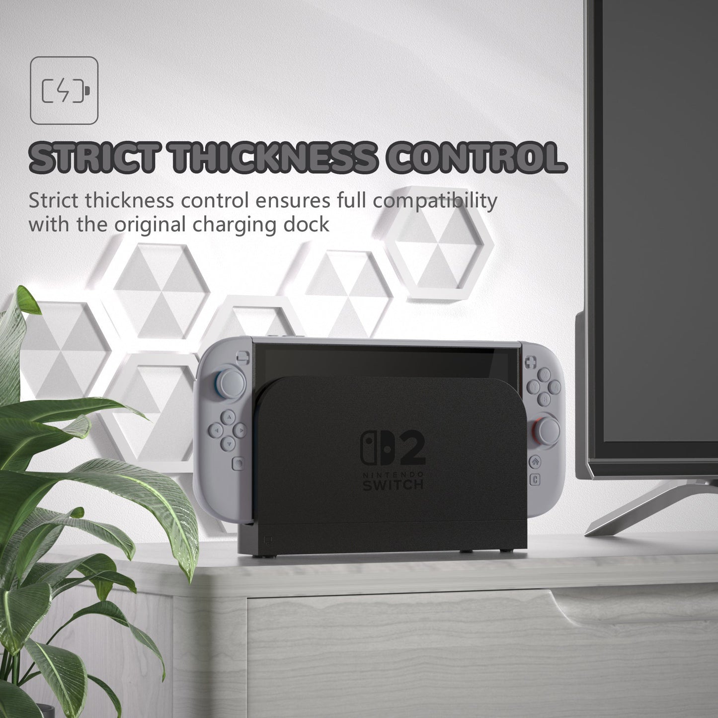PlayVital Solid Color Series Hard Shell Protective Case with Foldable Stand & Thumb Grips for Nintendo Switch 2 - New Hope Gray PlayVital