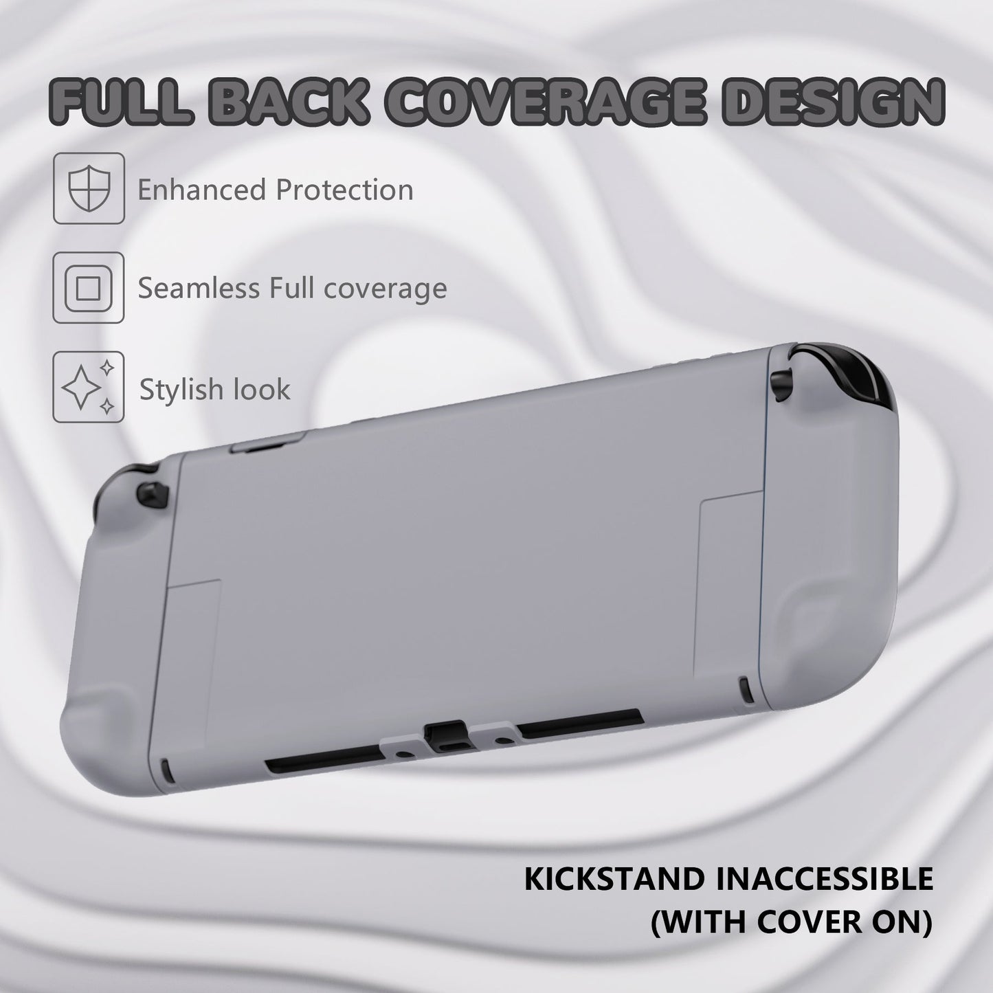 PlayVital Solid Color Series Hard Shell Protective Case with Foldable Stand & Thumb Grips for Nintendo Switch 2 - New Hope Gray PlayVital