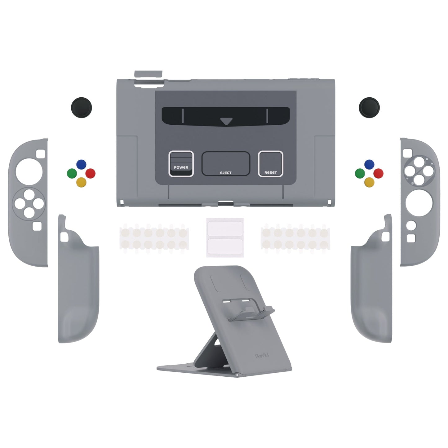 PlayVital Solid Color Series Hard Shell Protective Case with Foldable Stand & Thumb Grips for Nintendo Switch 2 - SFC SNES Classic EU Style PlayVital