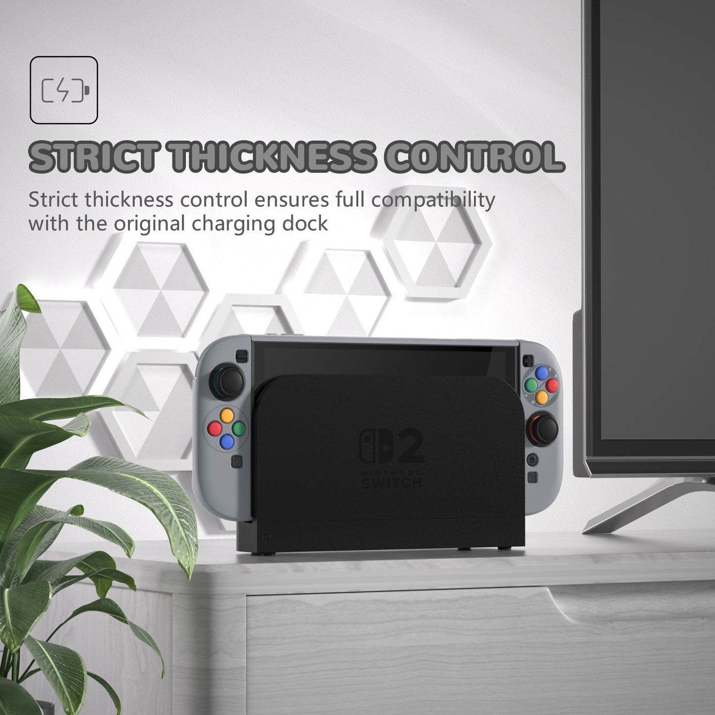 PlayVital Solid Color Series Hard Shell Protective Case with Foldable Stand & Thumb Grips for Nintendo Switch 2 - SFC SNES Classic EU Style PlayVital