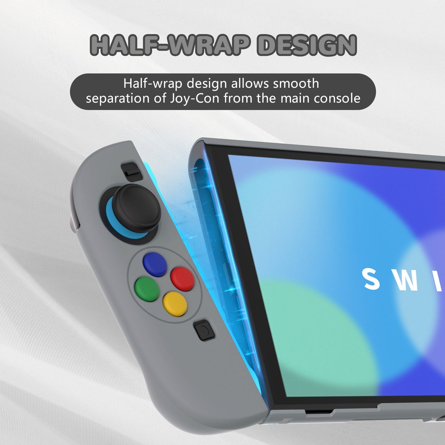 PlayVital Solid Color Series Hard Shell Protective Case with Foldable Stand & Thumb Grips for Nintendo Switch 2 - SFC SNES Classic EU Style PlayVital