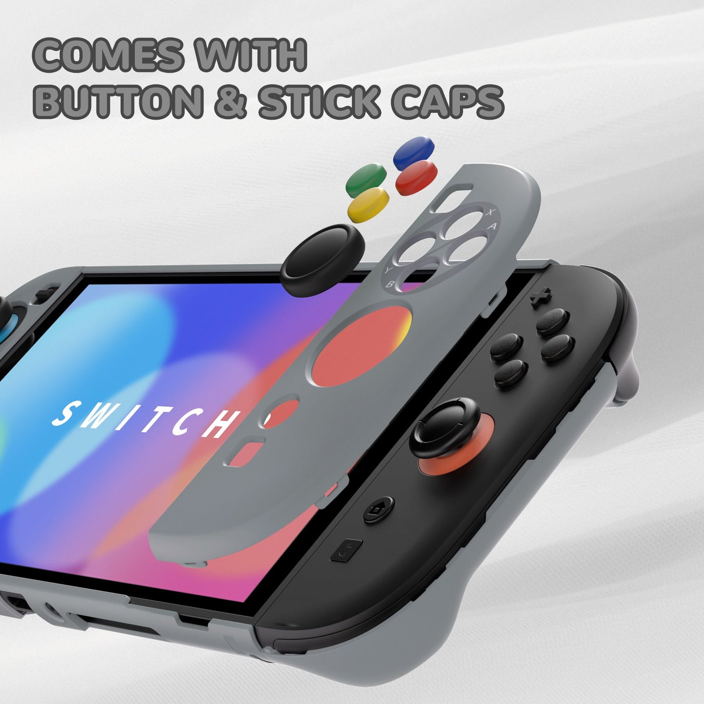 PlayVital Solid Color Series Hard Shell Protective Case with Foldable Stand & Thumb Grips for Nintendo Switch 2 - SFC SNES Classic EU Style PlayVital