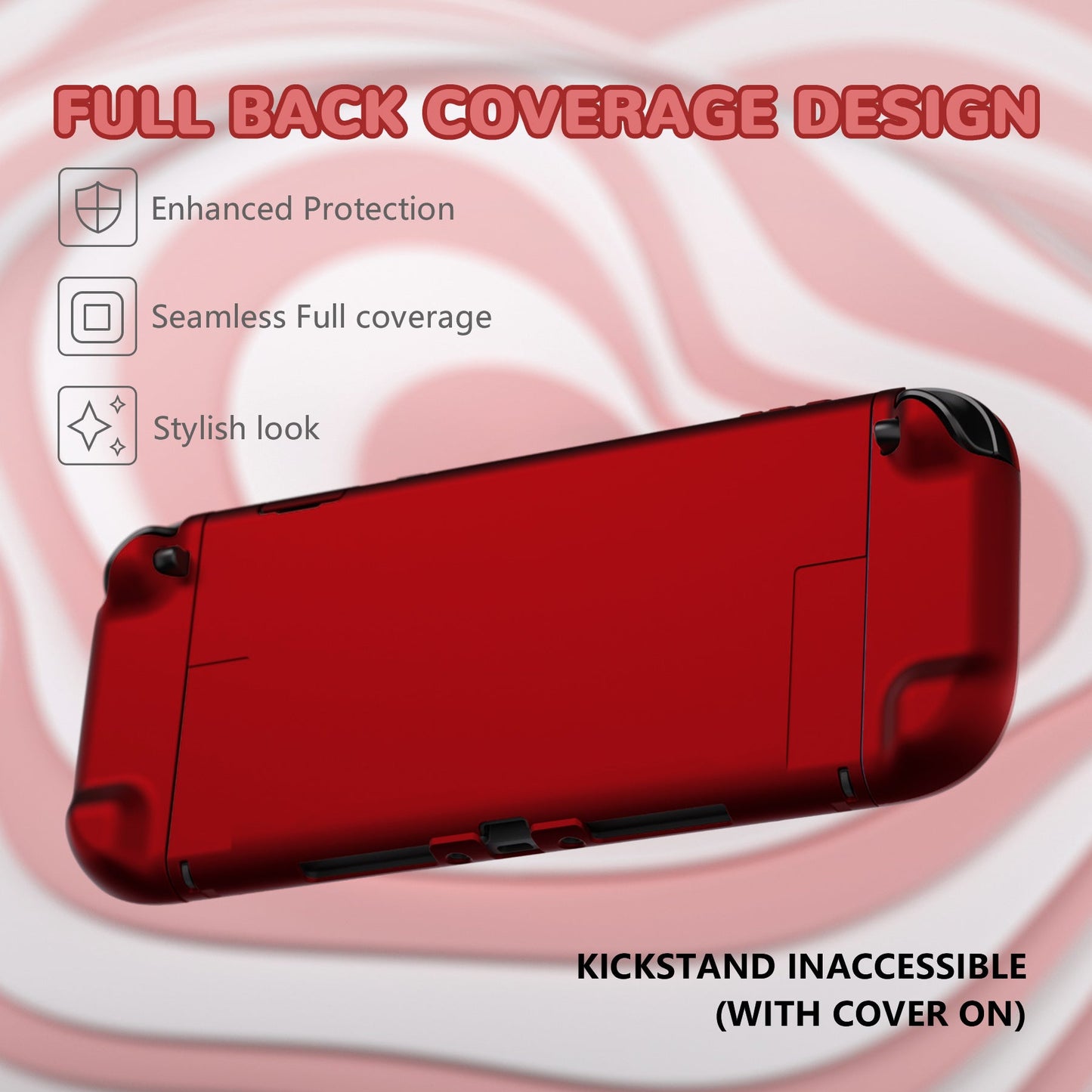 PlayVital Solid Color Series Hard Shell Protective Case with Foldable Stand & Thumb Grips for Nintendo Switch 2 - Scarlet Red PlayVital