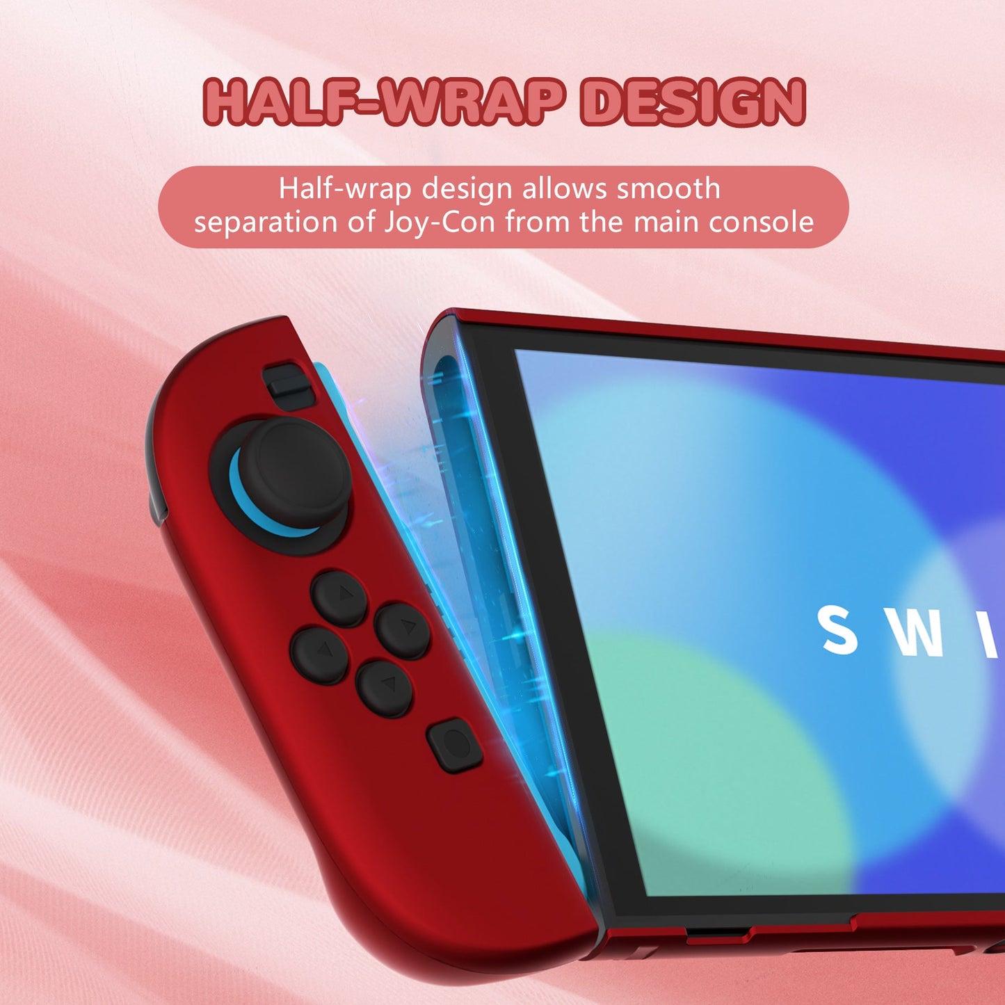 PlayVital Solid Color Series Hard Shell Protective Case with Foldable Stand & Thumb Grips for Nintendo Switch 2 - Scarlet Red PlayVital