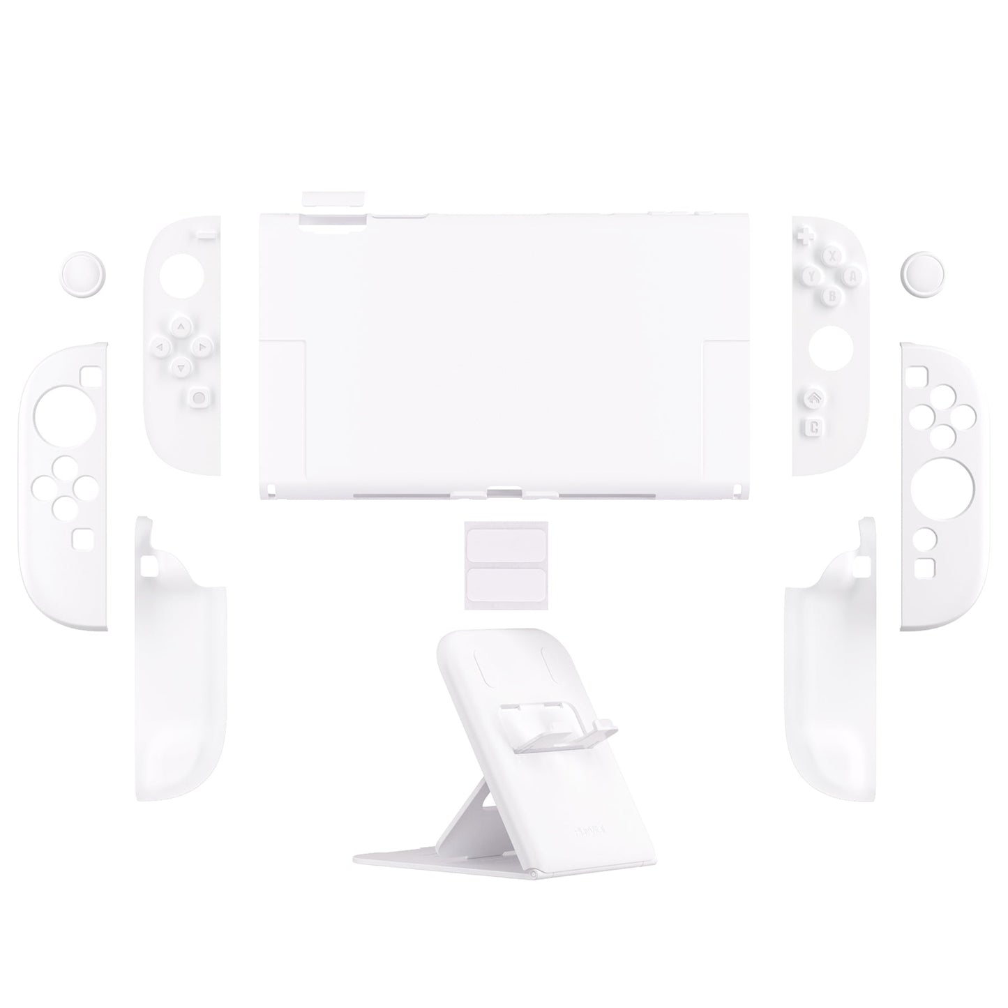 PlayVital Solid Color Series Hard Shell Protective Case with Foldable Stand & Thumb Grips for Nintendo Switch 2 - White PlayVital