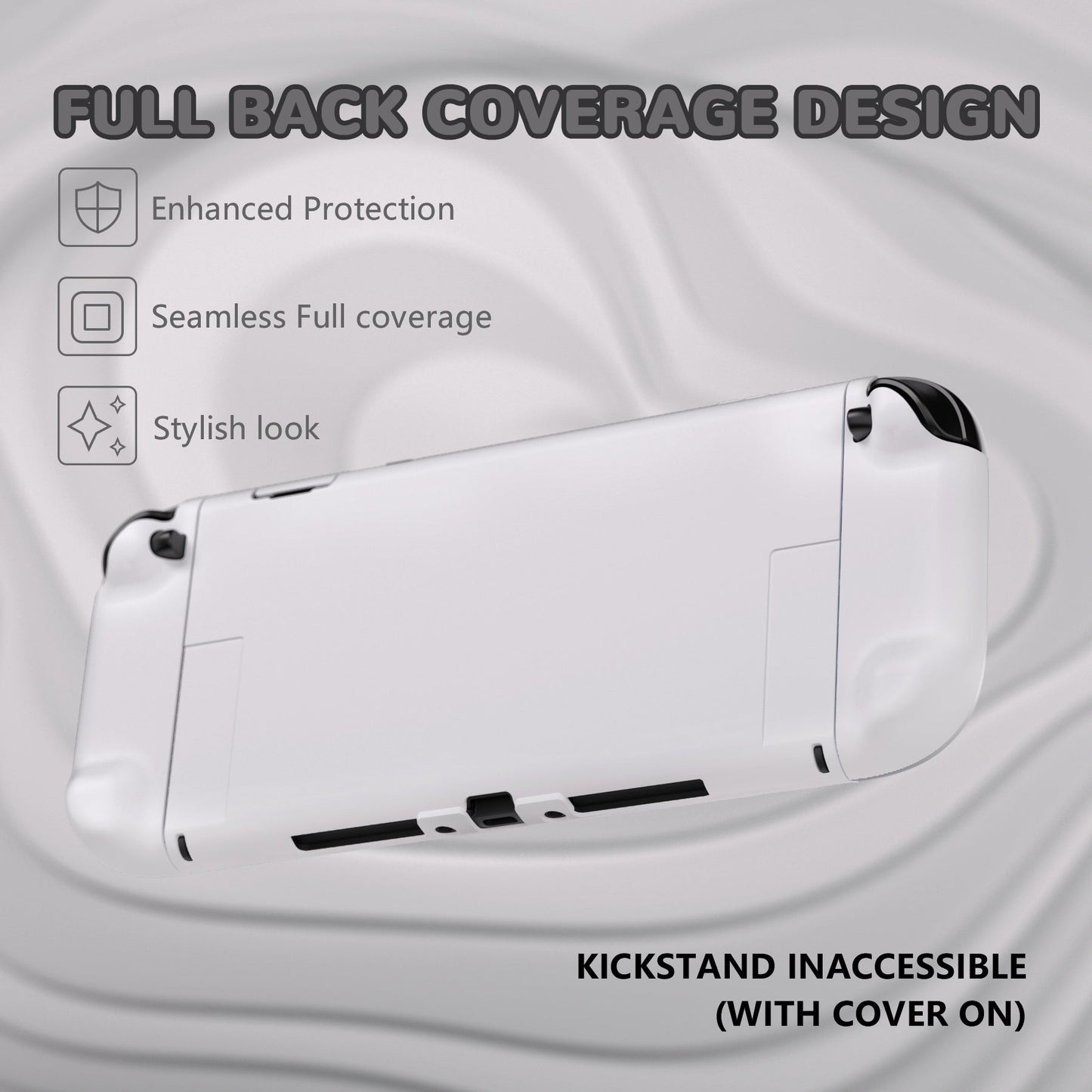 PlayVital Solid Color Series Hard Shell Protective Case with Foldable Stand & Thumb Grips for Nintendo Switch 2 - White PlayVital