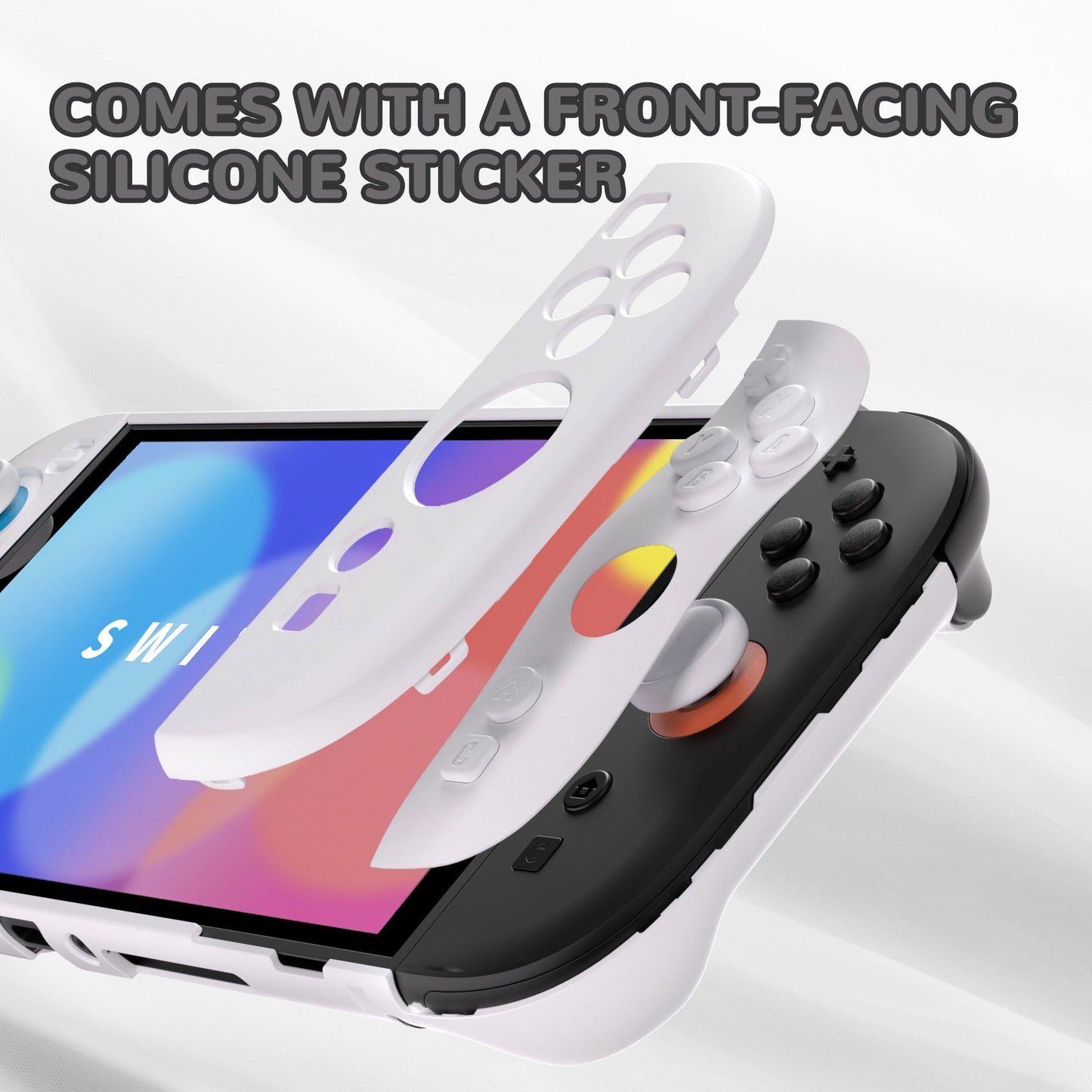 PlayVital Solid Color Series Hard Shell Protective Case with Foldable Stand & Thumb Grips for Nintendo Switch 2 - White PlayVital
