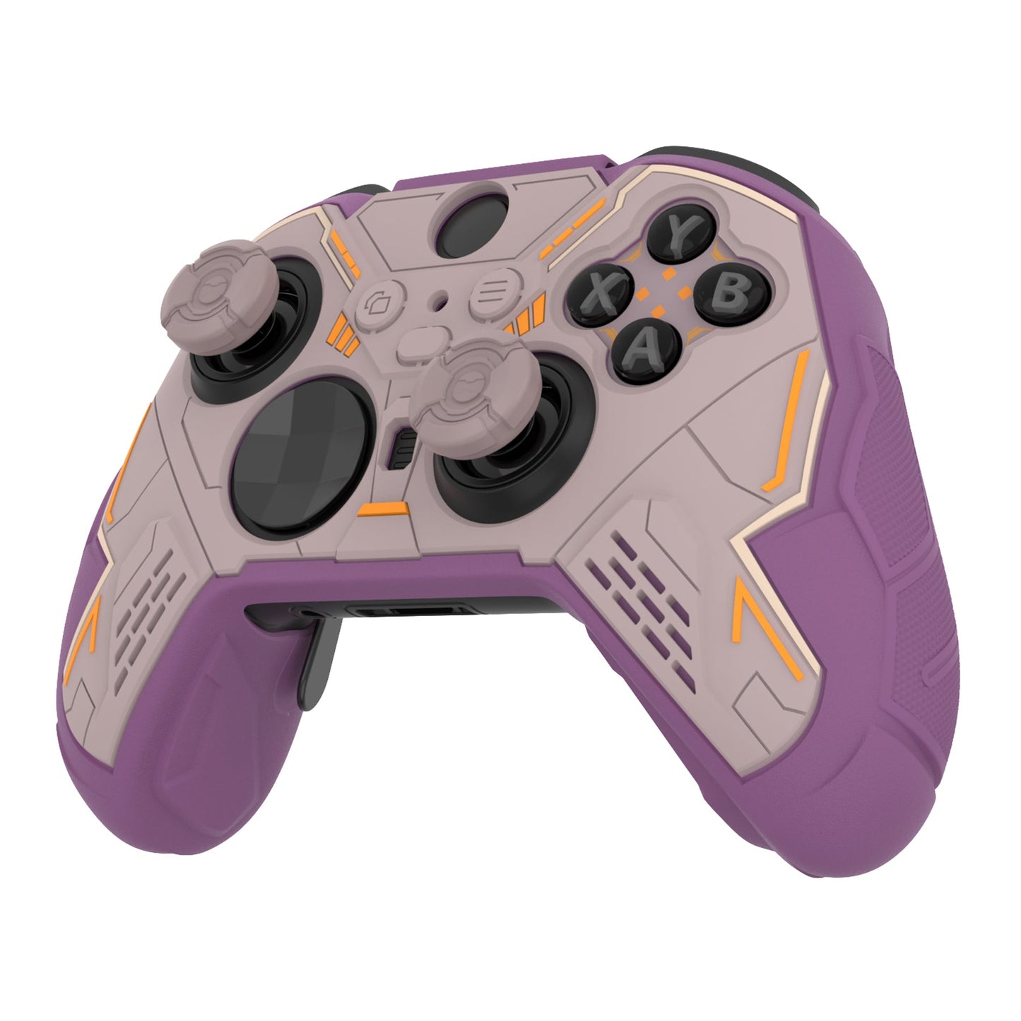 PlayVital Stellar Mecha Silicone Cover Skin with Thumb Grips for Xbox Elite Series 2 & Elite Series 2 Core Controller - Taupe & Purple PlayVital