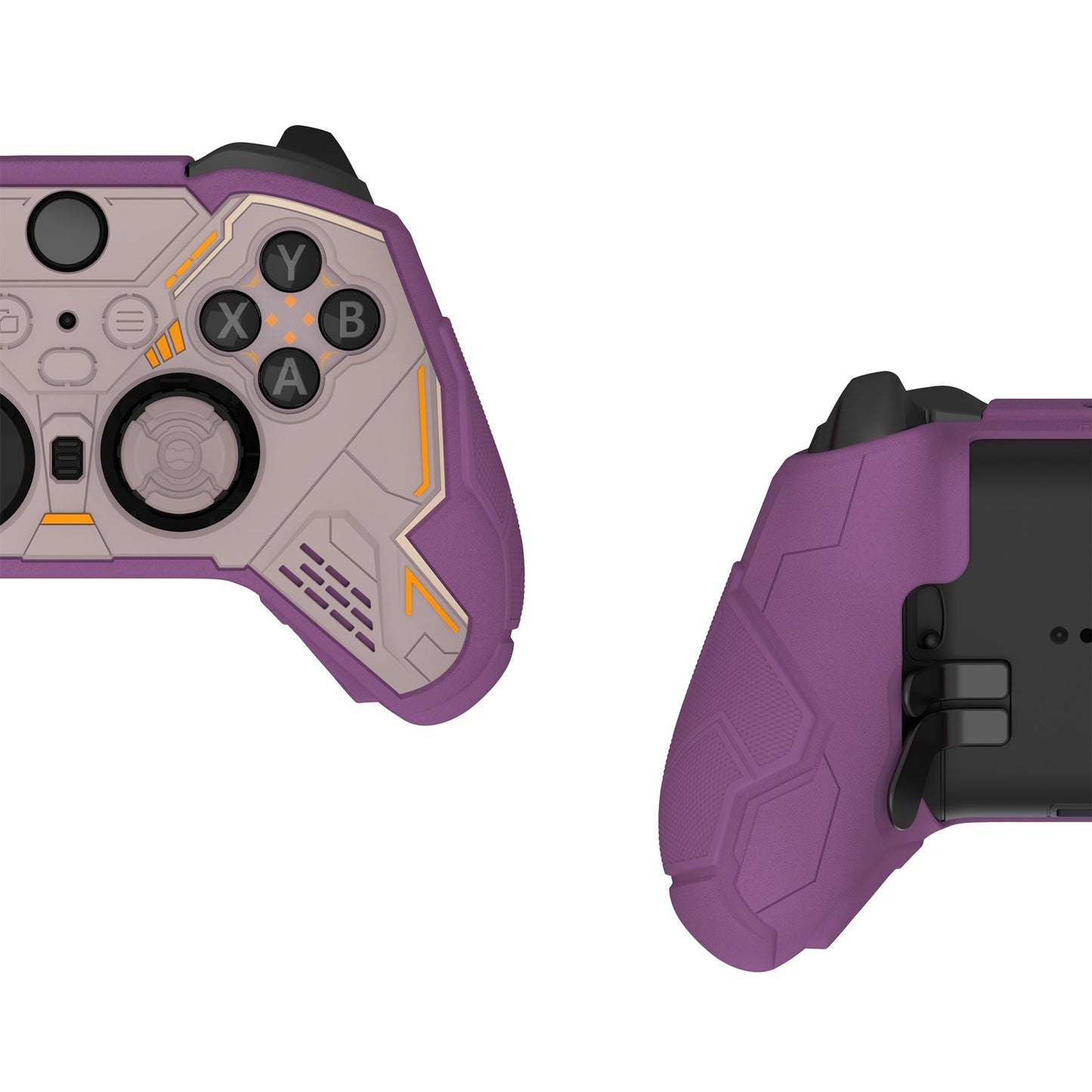 PlayVital Stellar Mecha Silicone Cover Skin with Thumb Grips for Xbox Elite Series 2 & Elite Series 2 Core Controller - Taupe & Purple PlayVital