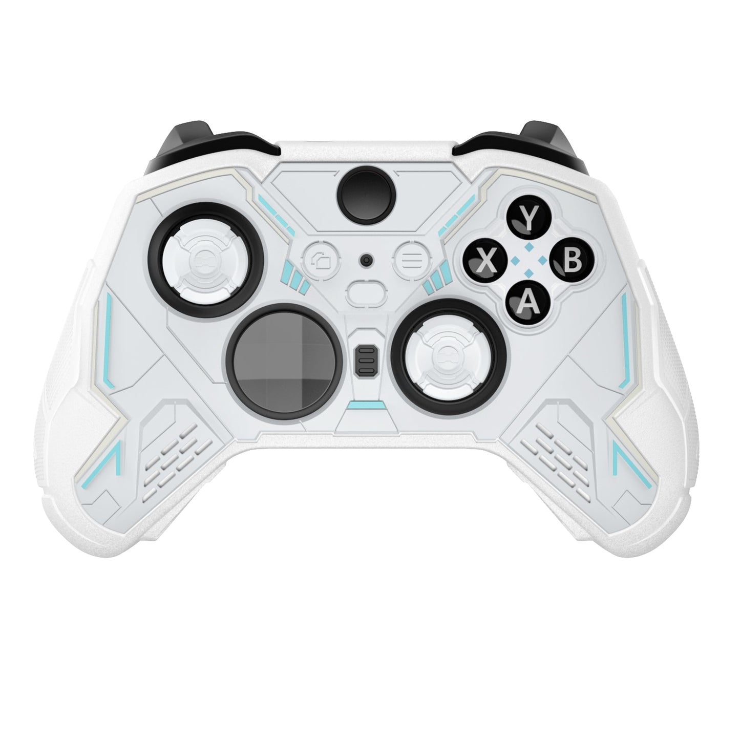 PlayVital Stellar Mecha Silicone Cover Skin with Thumb Grips for Xbox Elite Series 2 & Elite Series 2 Core Controller - White PlayVital