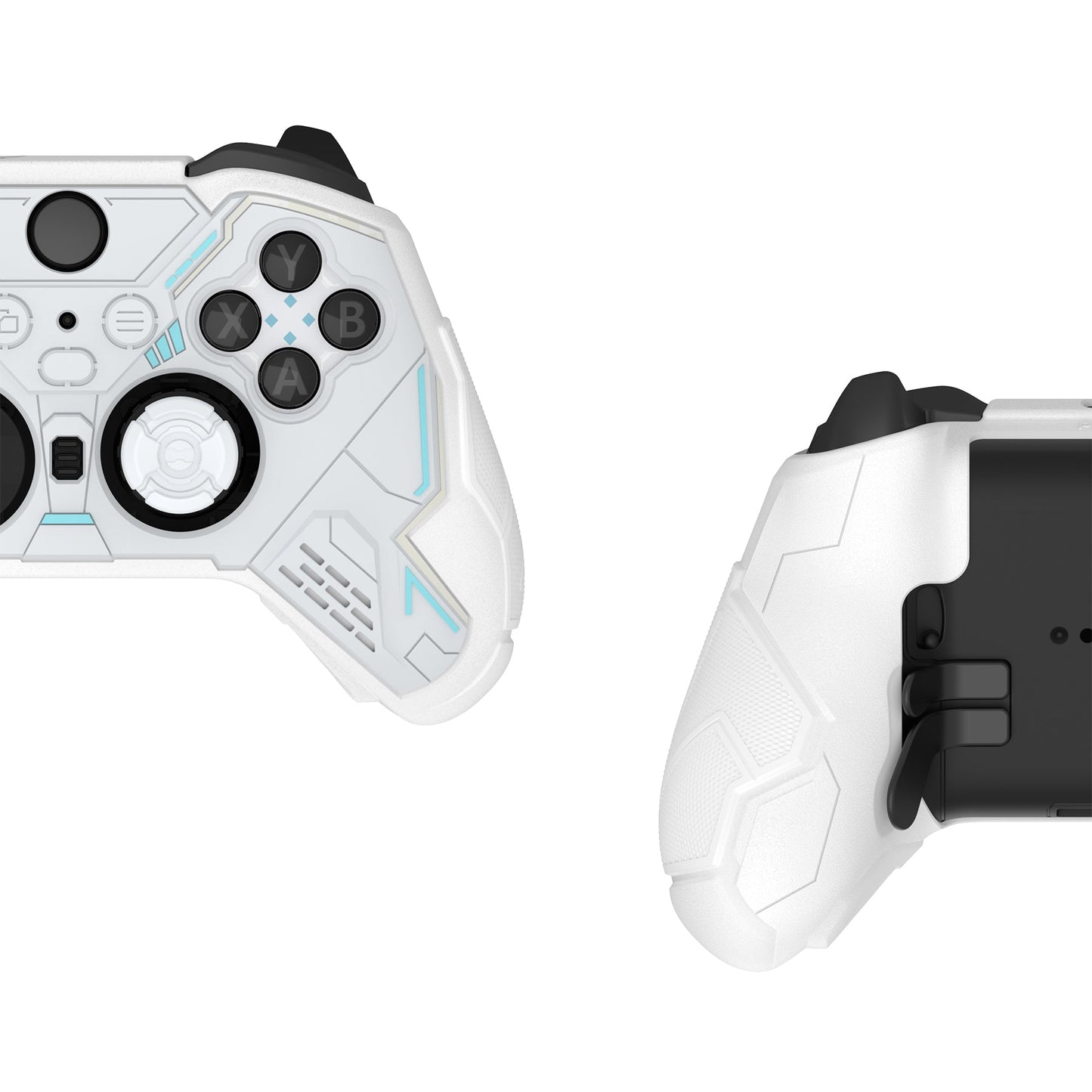 PlayVital Stellar Mecha Silicone Cover Skin with Thumb Grips for Xbox Elite Series 2 & Elite Series 2 Core Controller - White PlayVital