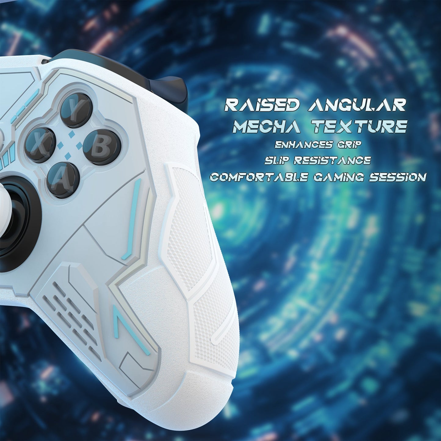PlayVital Stellar Mecha Silicone Cover Skin with Thumb Grips for Xbox Elite Series 2 & Elite Series 2 Core Controller - White PlayVital