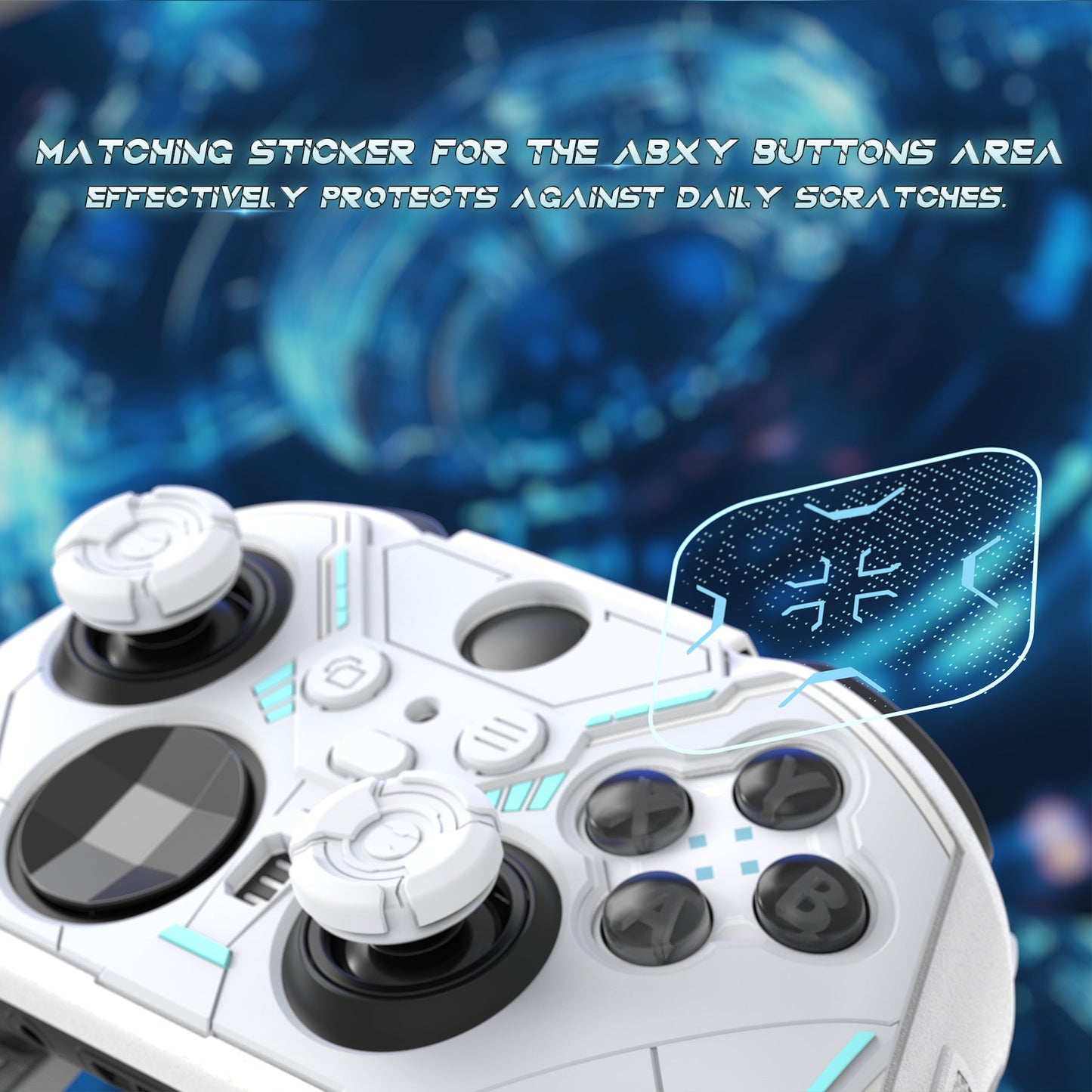 PlayVital Stellar Mecha Silicone Cover Skin with Thumb Grips for Xbox Elite Series 2 & Elite Series 2 Core Controller - White PlayVital