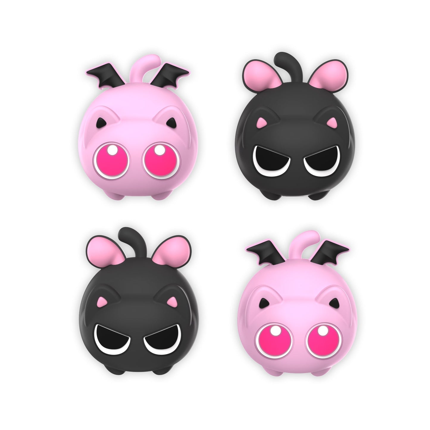 PlayVital Thumbs Cushion Caps Cute Thumb Grip Caps for Nintendo Switch & Switch OLED & Switch Lite - PP & VV The Winged Kittens playvital
