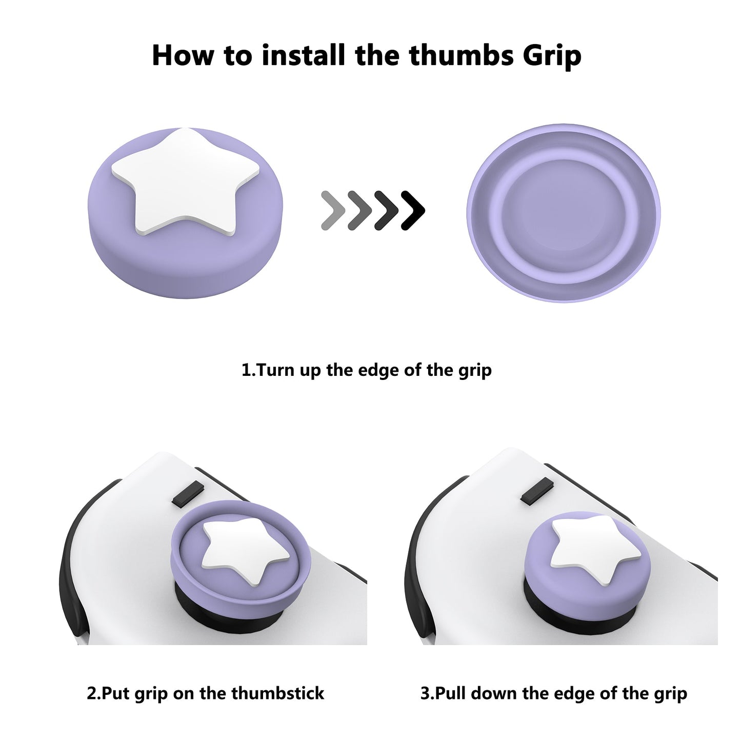 PlayVital Thumbs Cushion Caps Cute Thumb Grip Caps for Nintendo Switch & Switch OLED & Switch Lite - PP & VV The Winged Kittens playvital