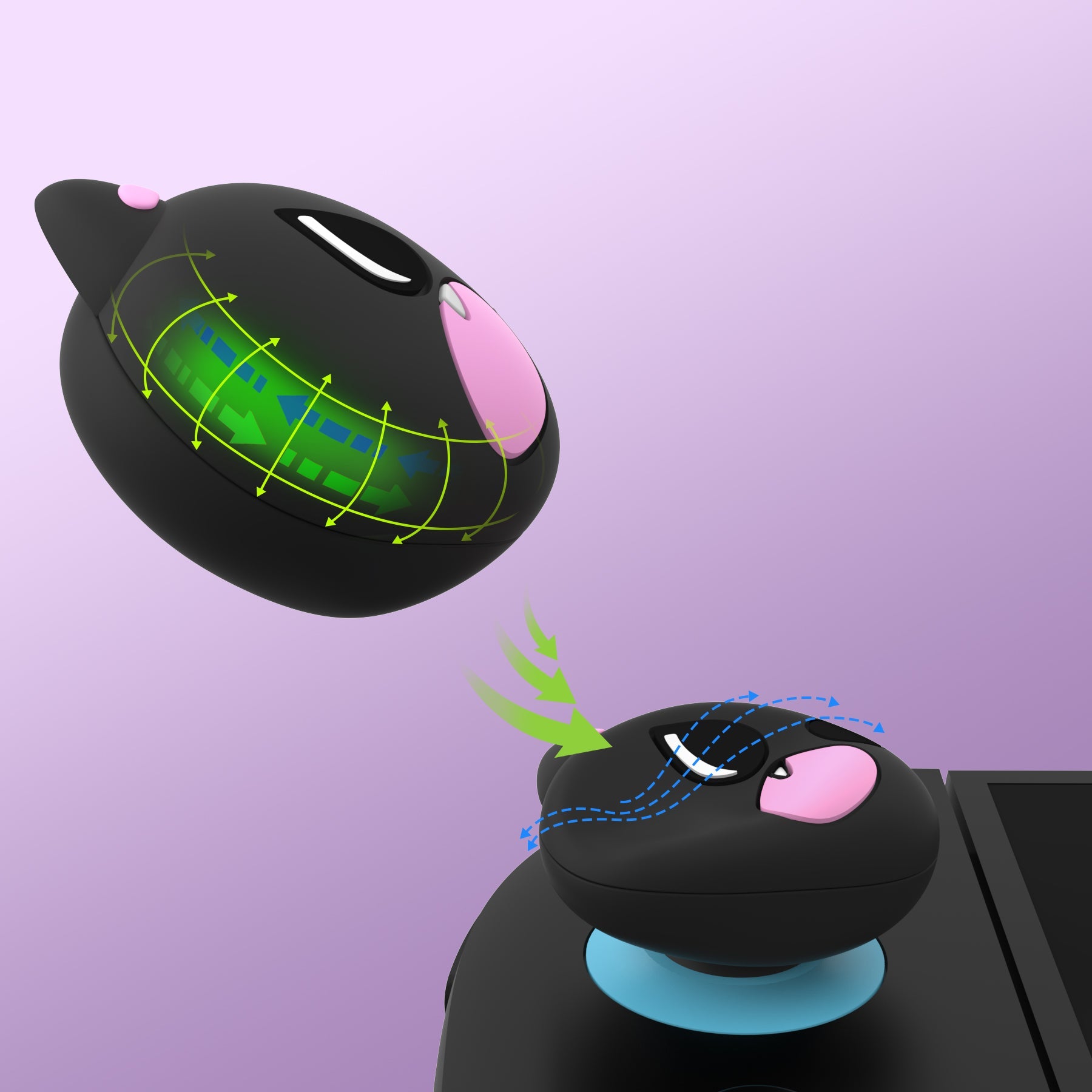 PlayVital Thumbs Cushion Caps Thumb Grips (4-Pack) for Switch 2, Anti-Fatigue Design Kawaii Silicone Joystick Grip Cover for Nintendo Switch 2 Joycon - PP & VV The Kitten PlayVital