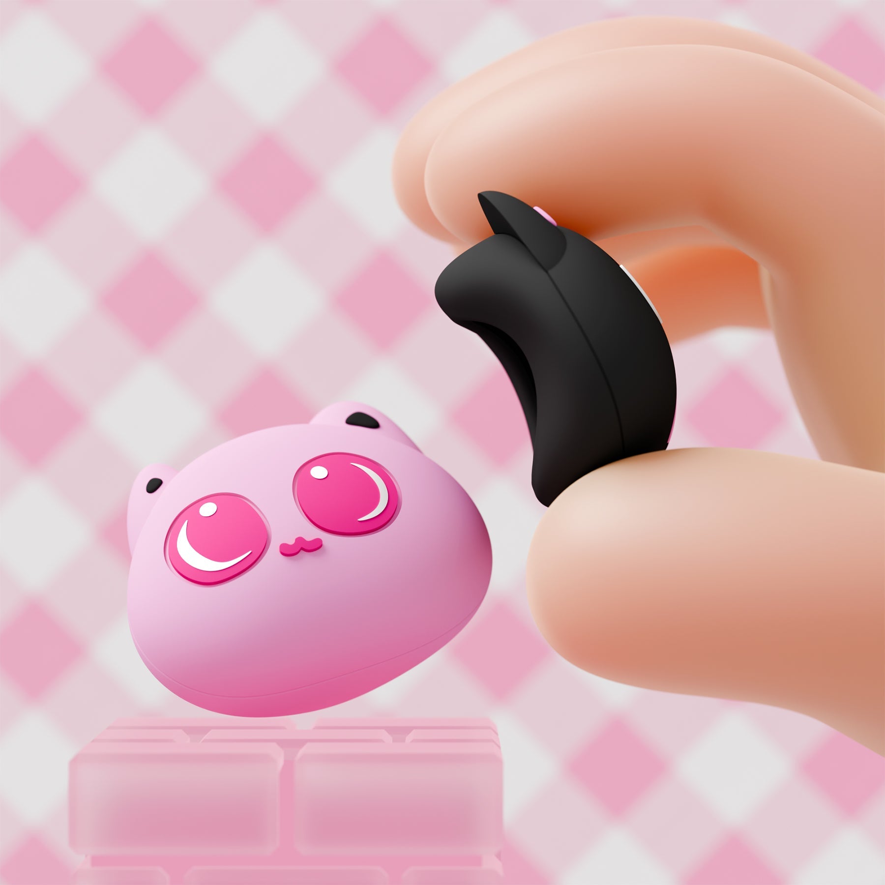 PlayVital Thumbs Cushion Caps Thumb Grips (4-Pack) for Switch 2, Anti-Fatigue Design Kawaii Silicone Joystick Grip Cover for Nintendo Switch 2 Joycon - PP & VV The Kitten PlayVital