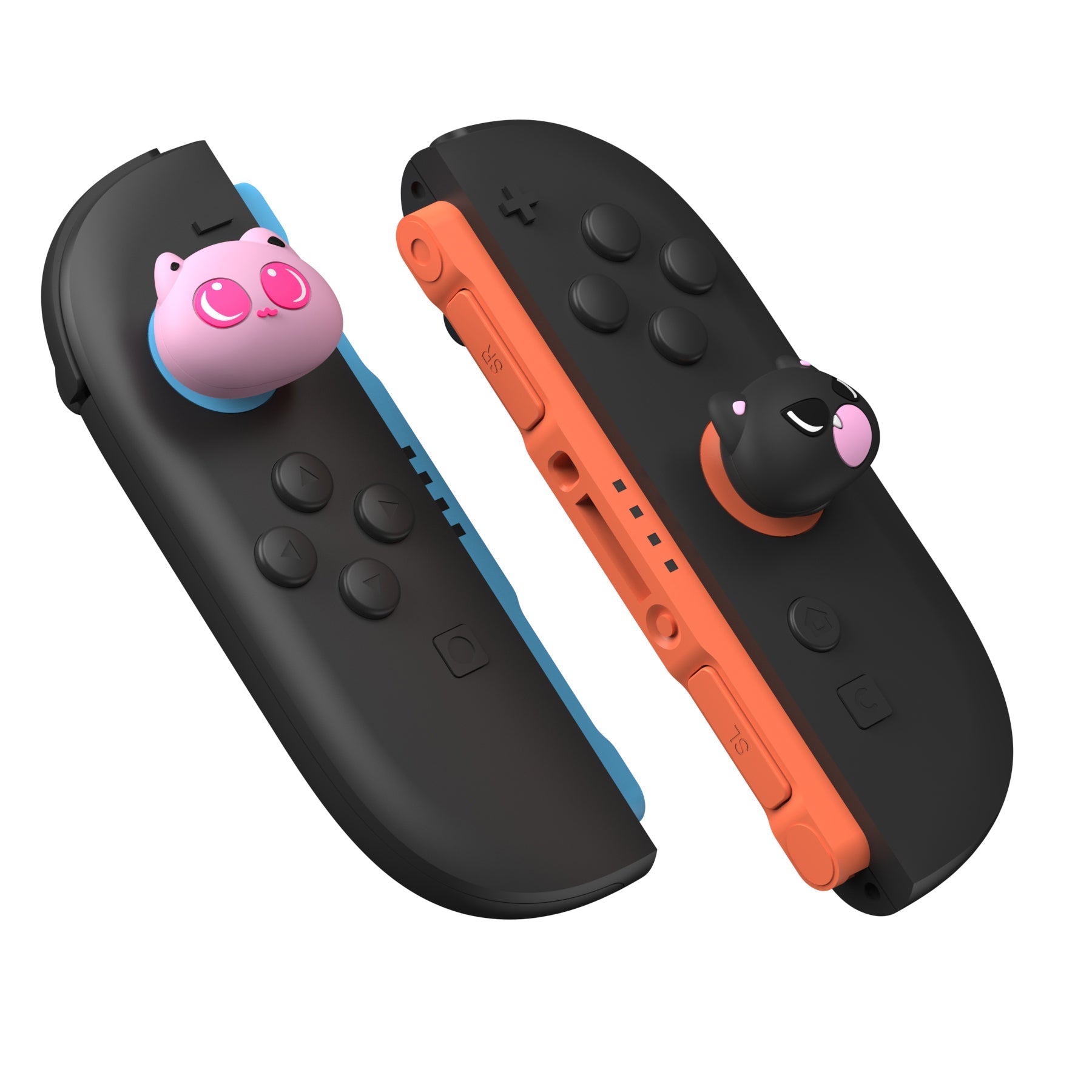 PlayVital Thumbs Cushion Caps Thumb Grips (4-Pack) for Switch 2, Anti-Fatigue Design Kawaii Silicone Joystick Grip Cover for Nintendo Switch 2 Joycon - PP & VV The Kitten PlayVital