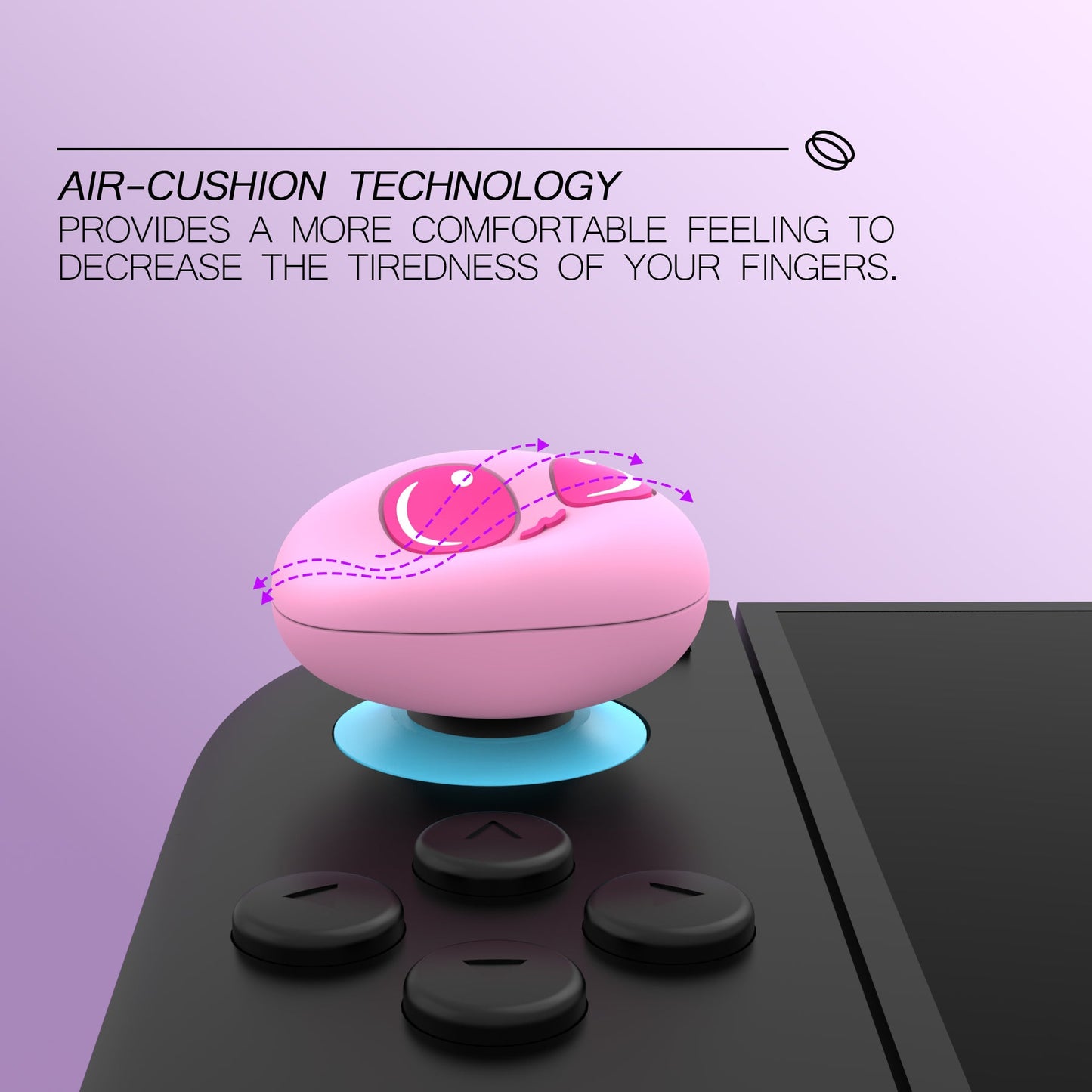 PlayVital Thumbs Cushion Caps Thumb Grips (4-Pack) for Switch 2, Anti-Fatigue Design Kawaii Silicone Joystick Grip Cover for Nintendo Switch 2 Joycon - PP & VV The Kitten PlayVital